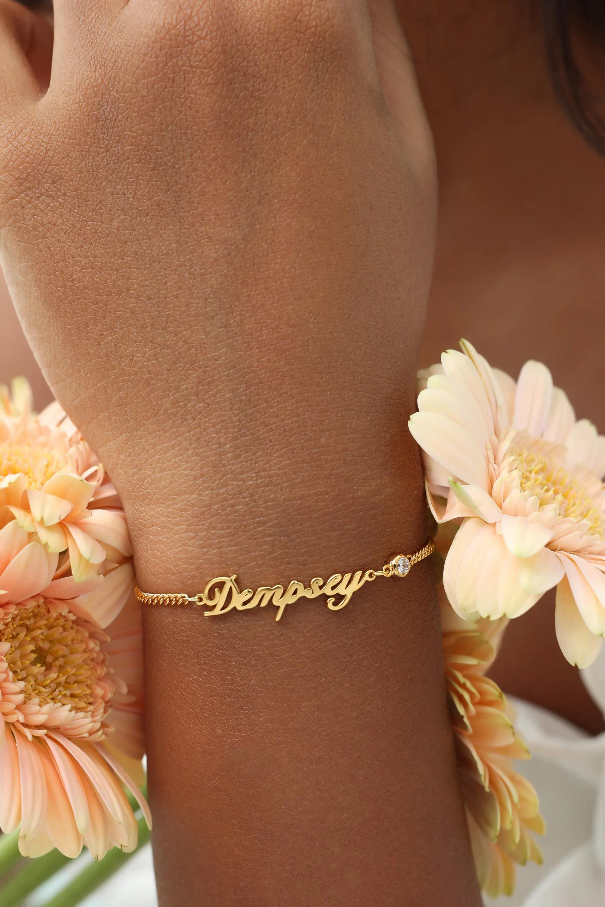 Name Birth Stone Bracelet TSK Silver | Minimal Names Bracelets | Mother's Day - Christmas Gifts - image 3