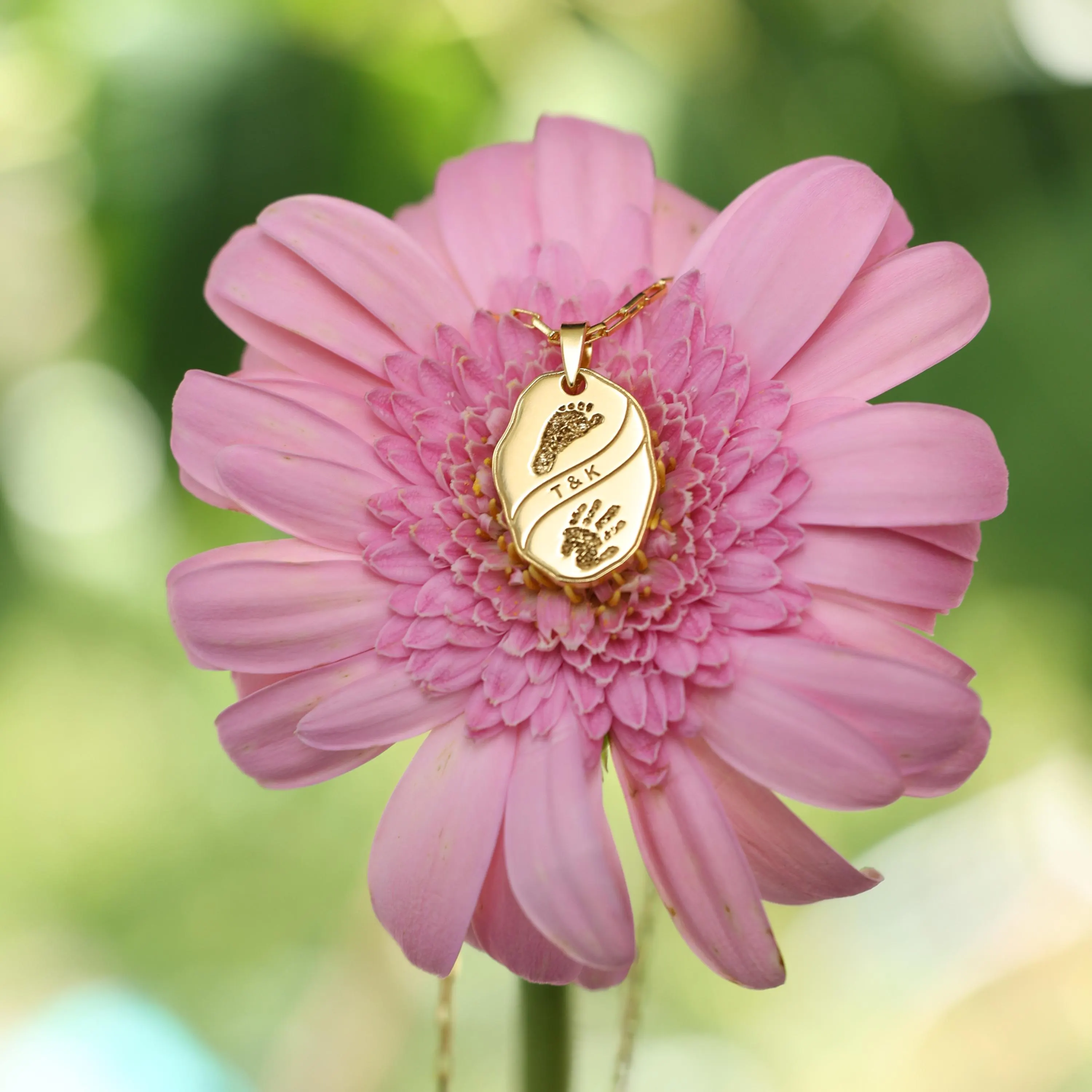 Custom Oval Footprint Necklace | Memorial Jewelry| Personalized Handprint Keepsake | Mother Day Gift - image 4