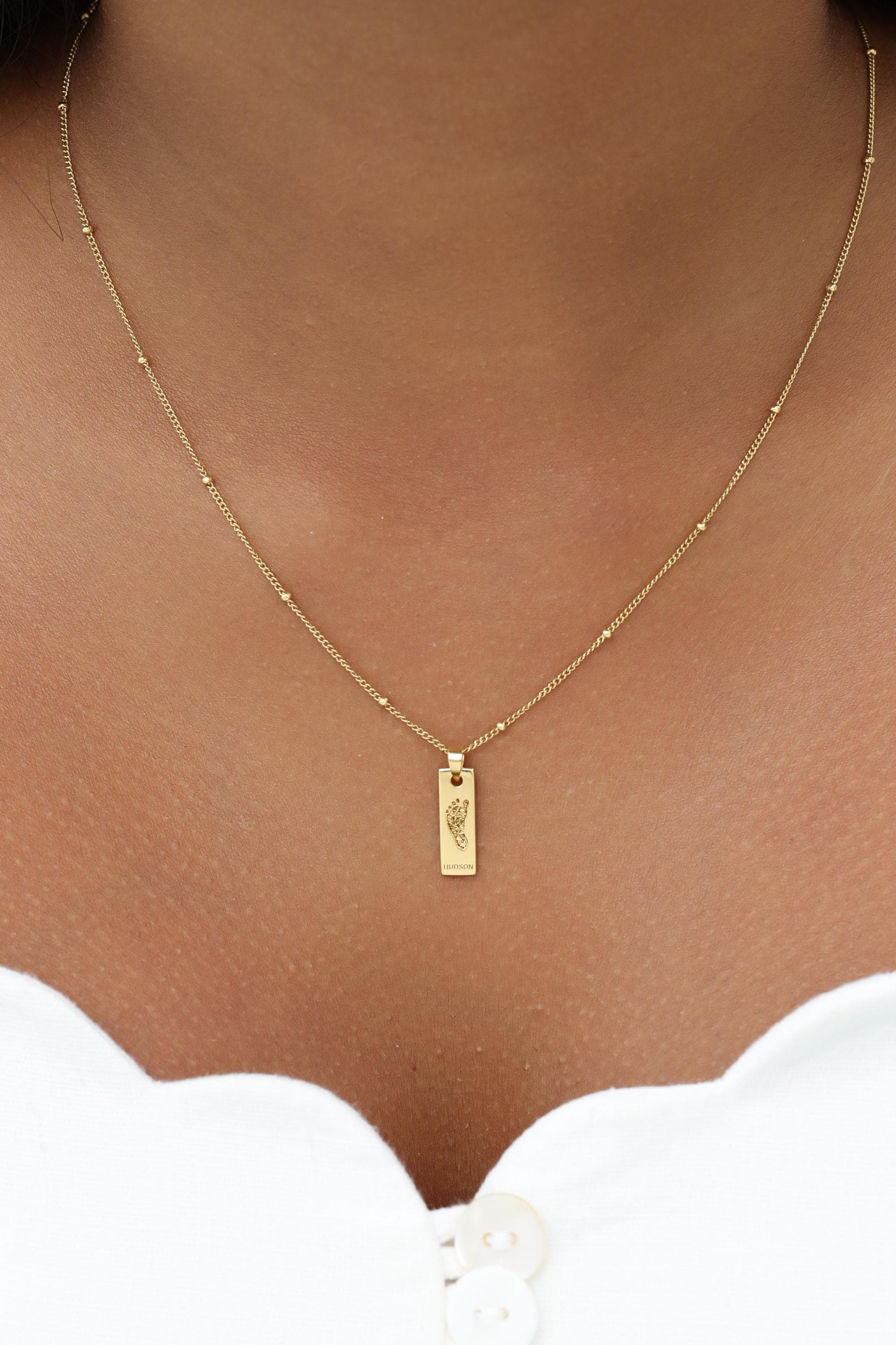 Vertical Bar Handprint & Footprint Necklace, Baby Keepsake, Memorial Gifts, Mother’s Day Necklaces - image 4