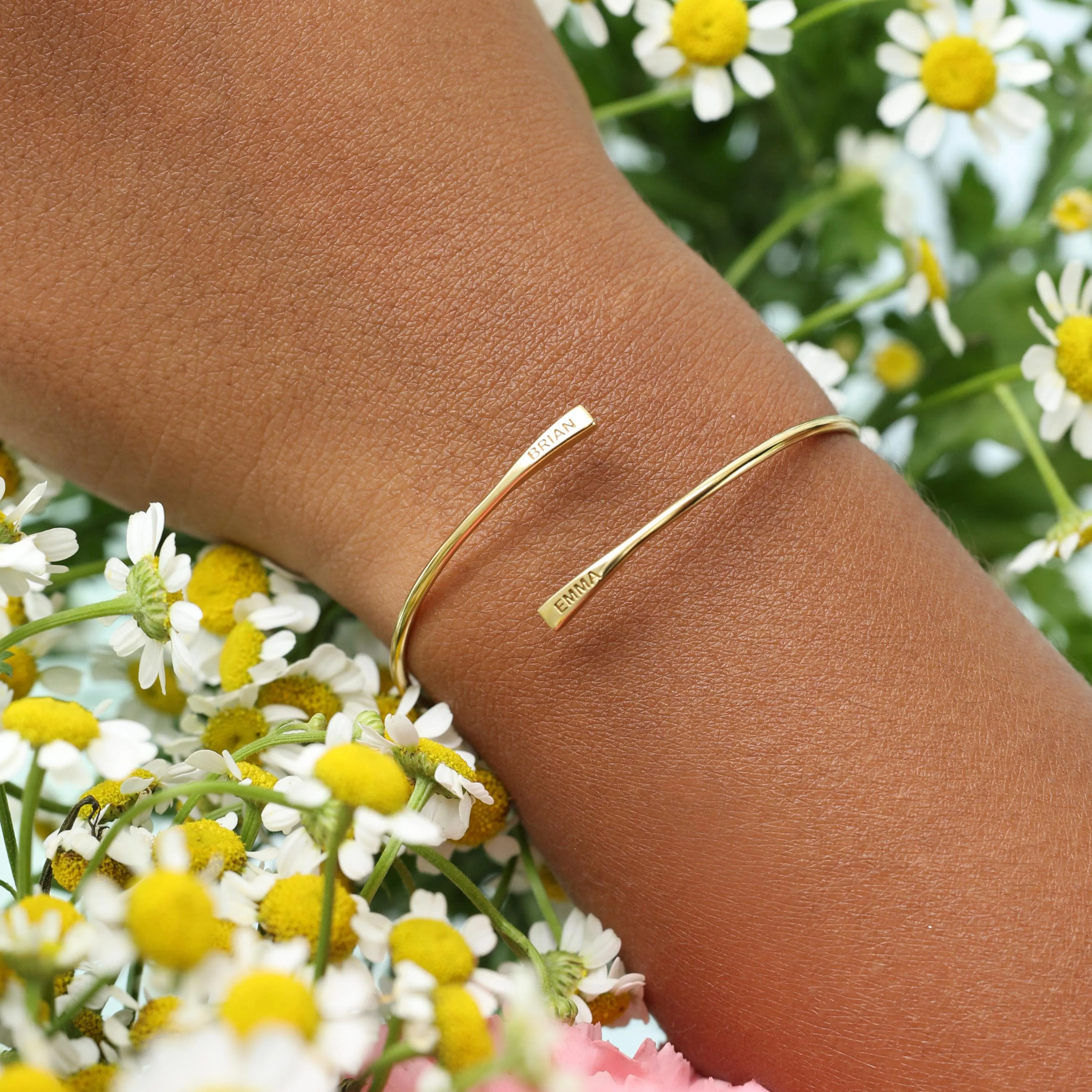Personalized Cuff Bracelet By TSK Silver | Engraved Name Jewelry | Bridesmaids - Christmas Gifts