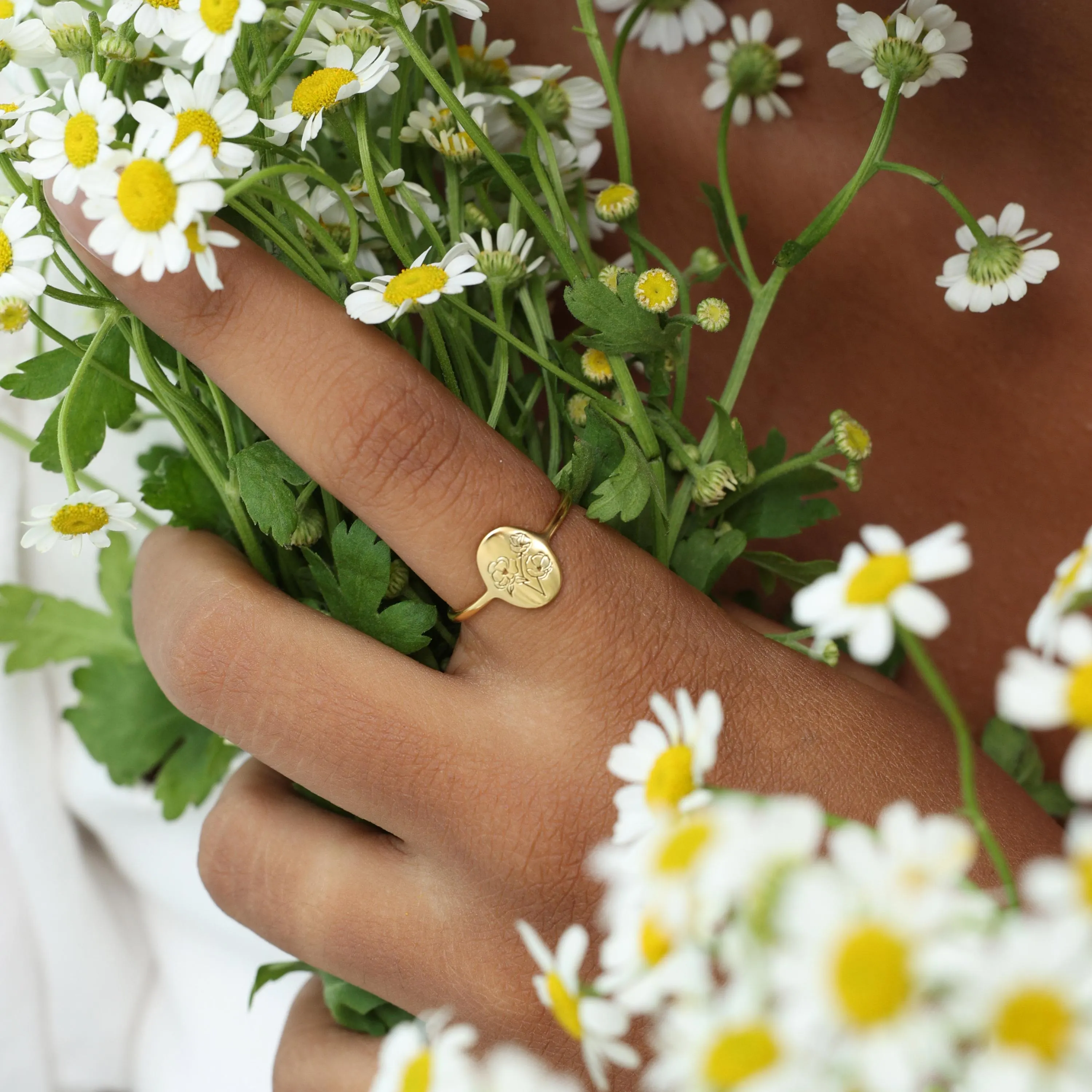 Personalized Birth Flower Ring | Multiple Floral - Bouquet Jewelry| Gift For The Bride | Christmas Gifts