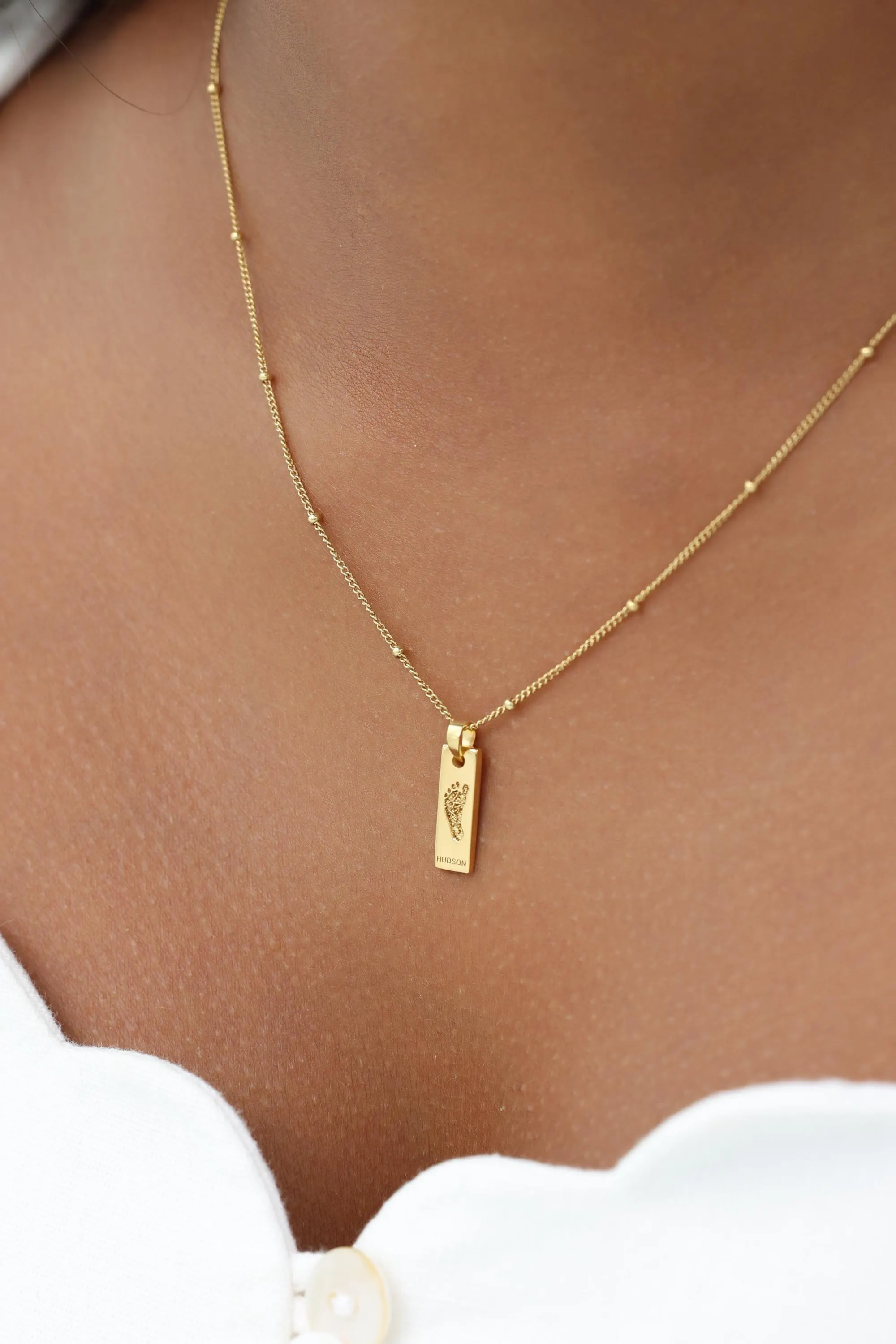 Vertical Bar Handprint & Footprint Necklace, Baby Keepsake, Memorial Gifts, Mother’s Day Necklaces - image 5