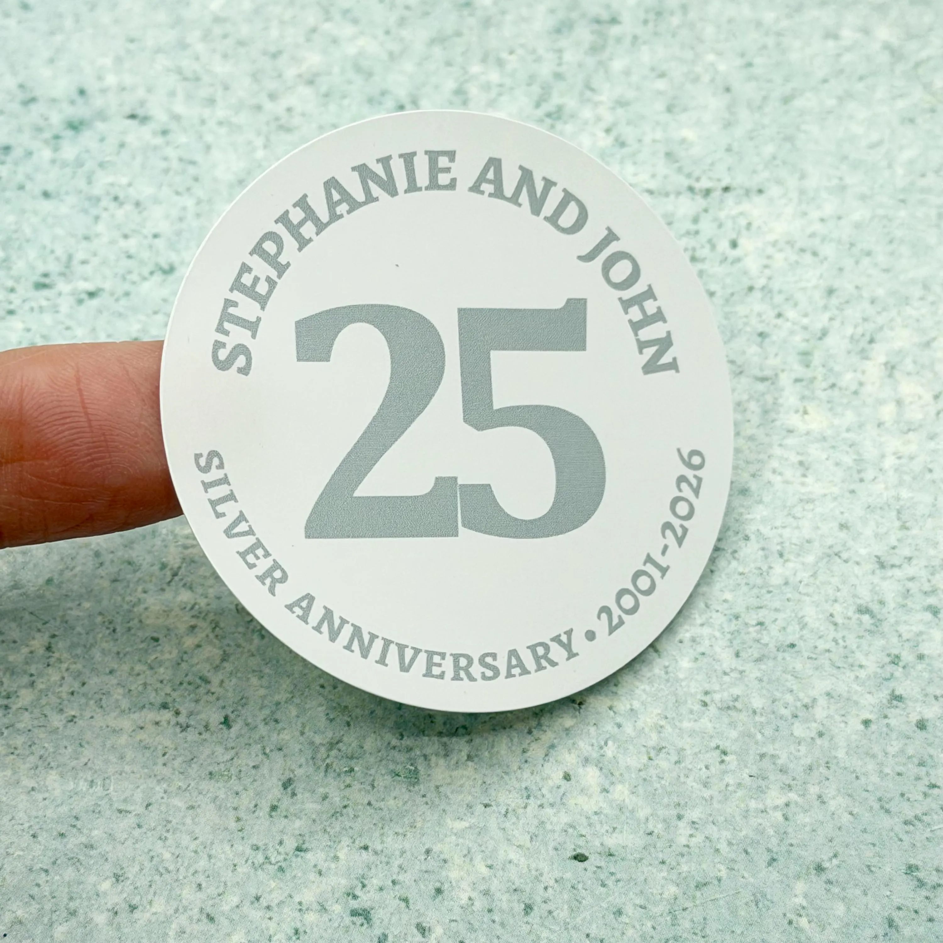 Personalised Silver 25th Anniversary Stickers, 25th Anniversary Stickers, Silver Anniversary - image 5