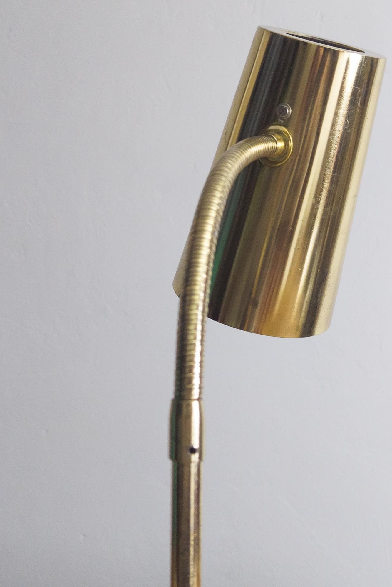 mid century desk table lamp - golden/white - 1970s east german desk lamp – veb leuchtenbau lengefeld - stamped with a date - image 4