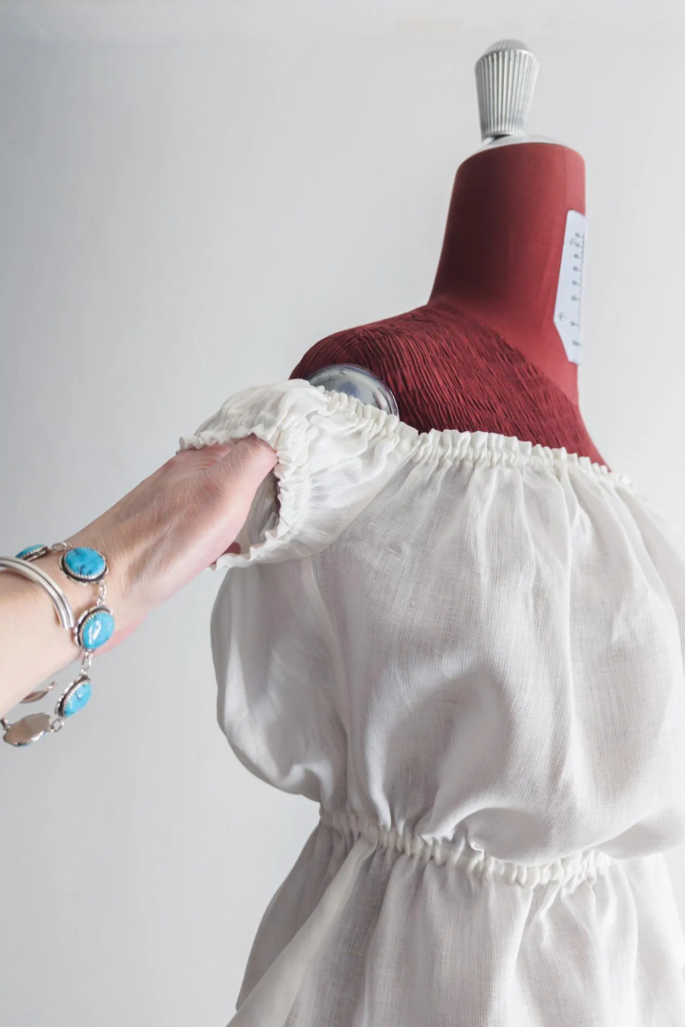 rustic linen white milkmaid top, alpine romantic peasant blouse – small / medium - image 3
