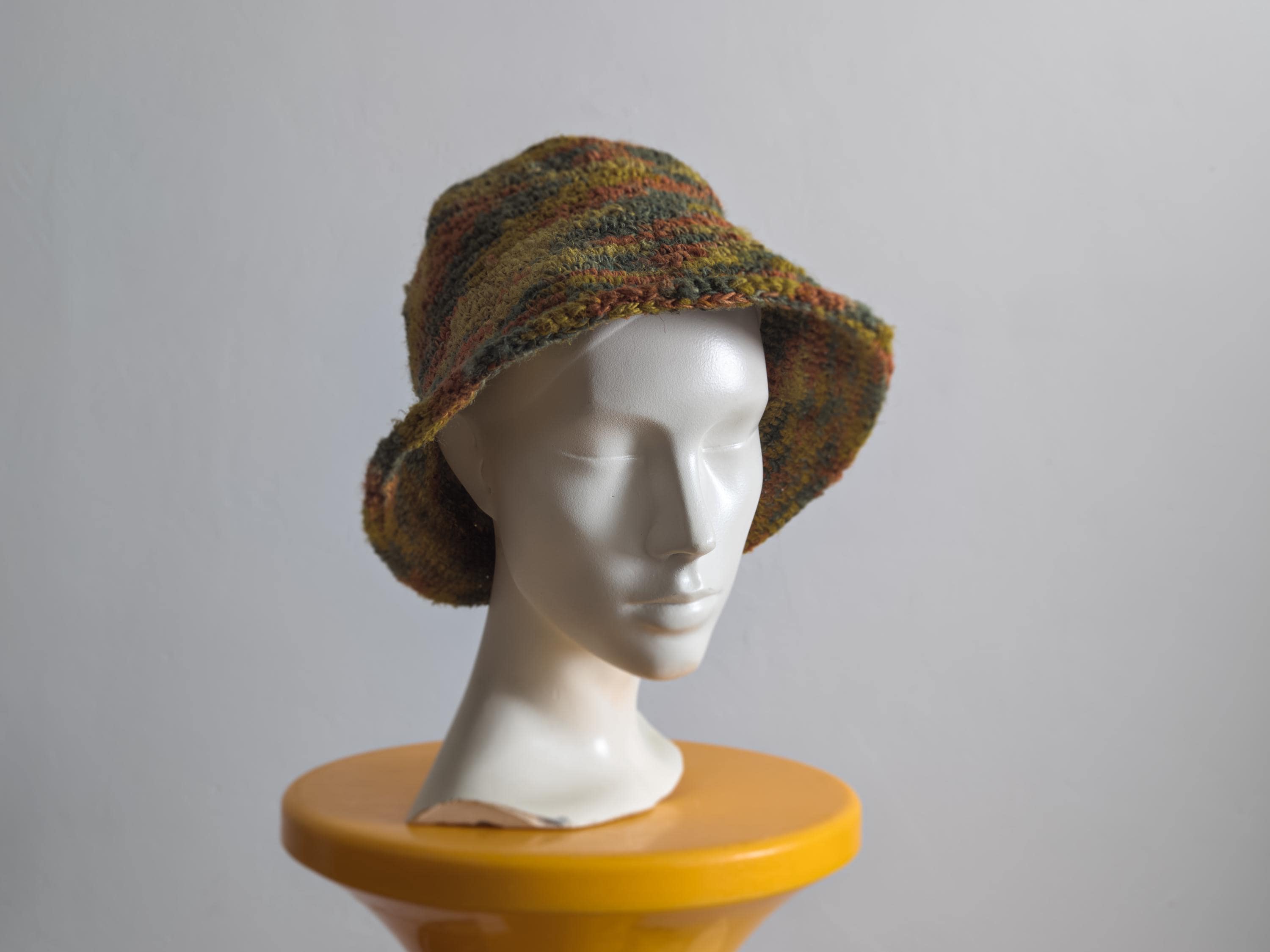 jute bucket hat earth tones olive green moss rust - image 4