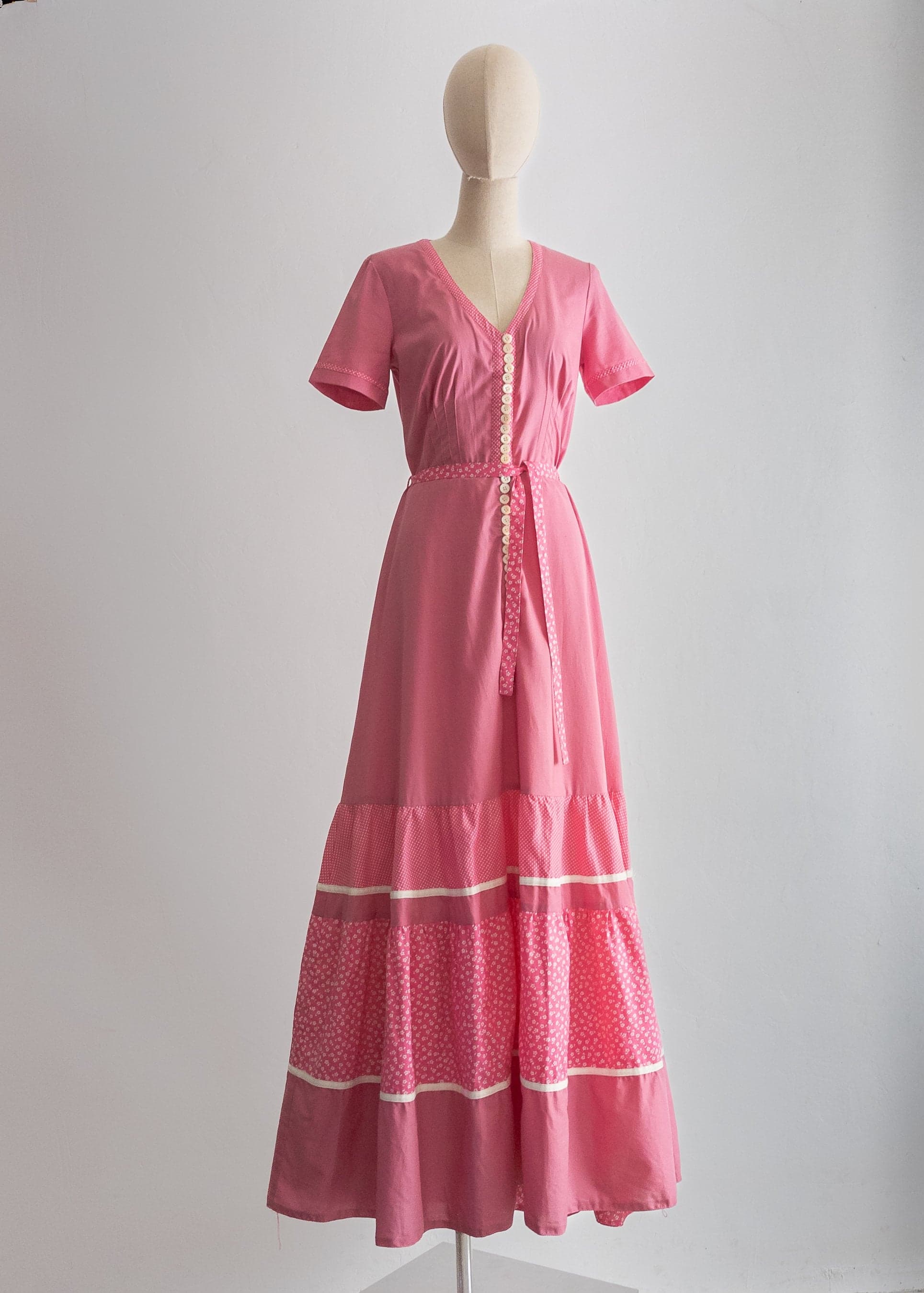 1970s Betty Barclay petticoat dress long tiered a-line shirtwaist dress and maxi skirt,  two-piece set - image 4