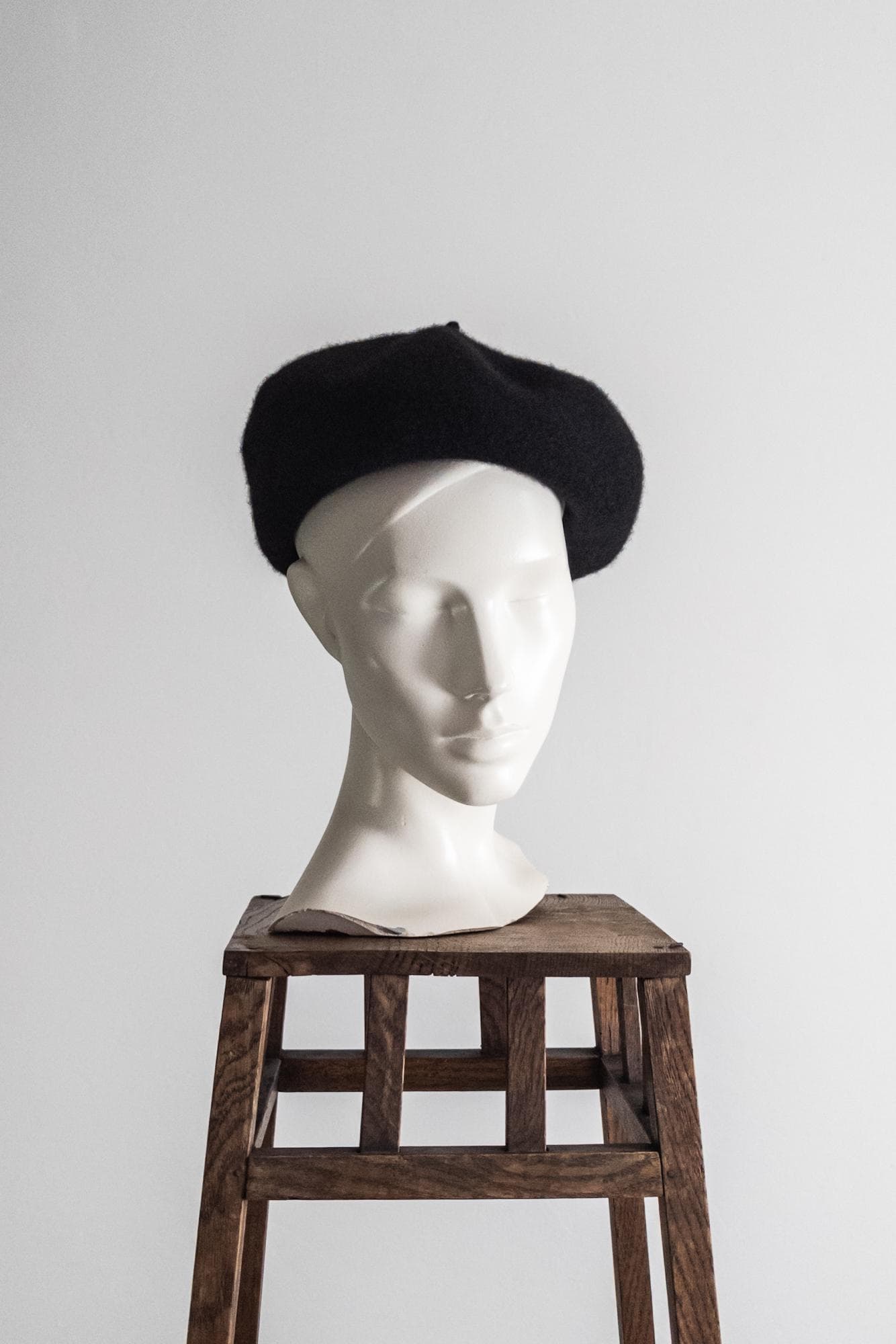 vintage french women petite beret hat – black – xs/small - image 5