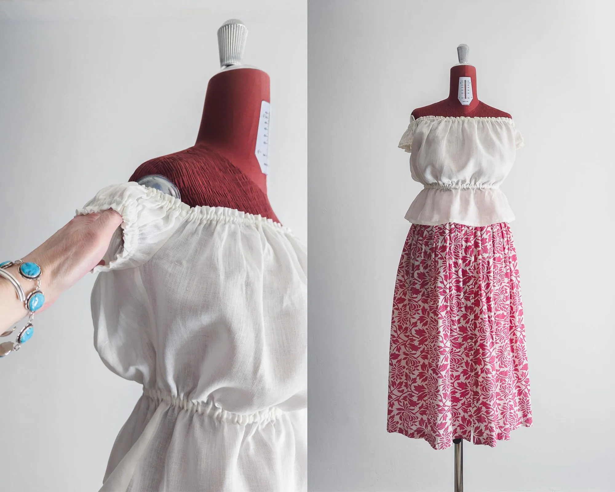 rustic linen white milkmaid top, alpine romantic peasant blouse – small / medium