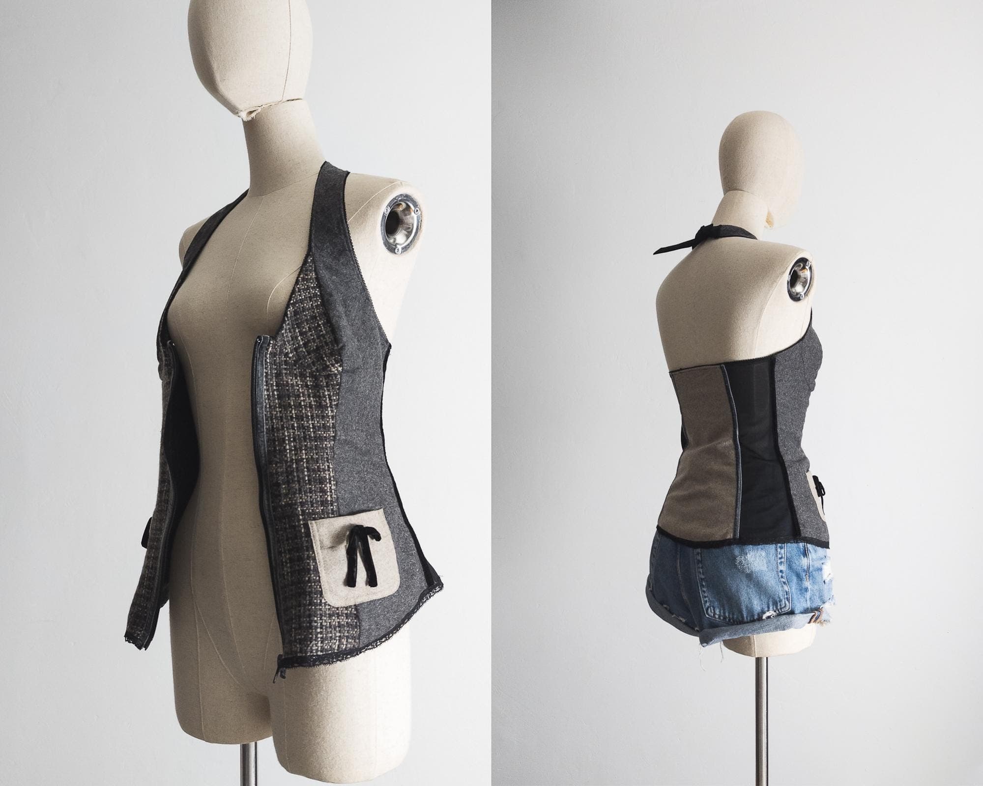 vintage y2k peekaboo bustier halter top – s