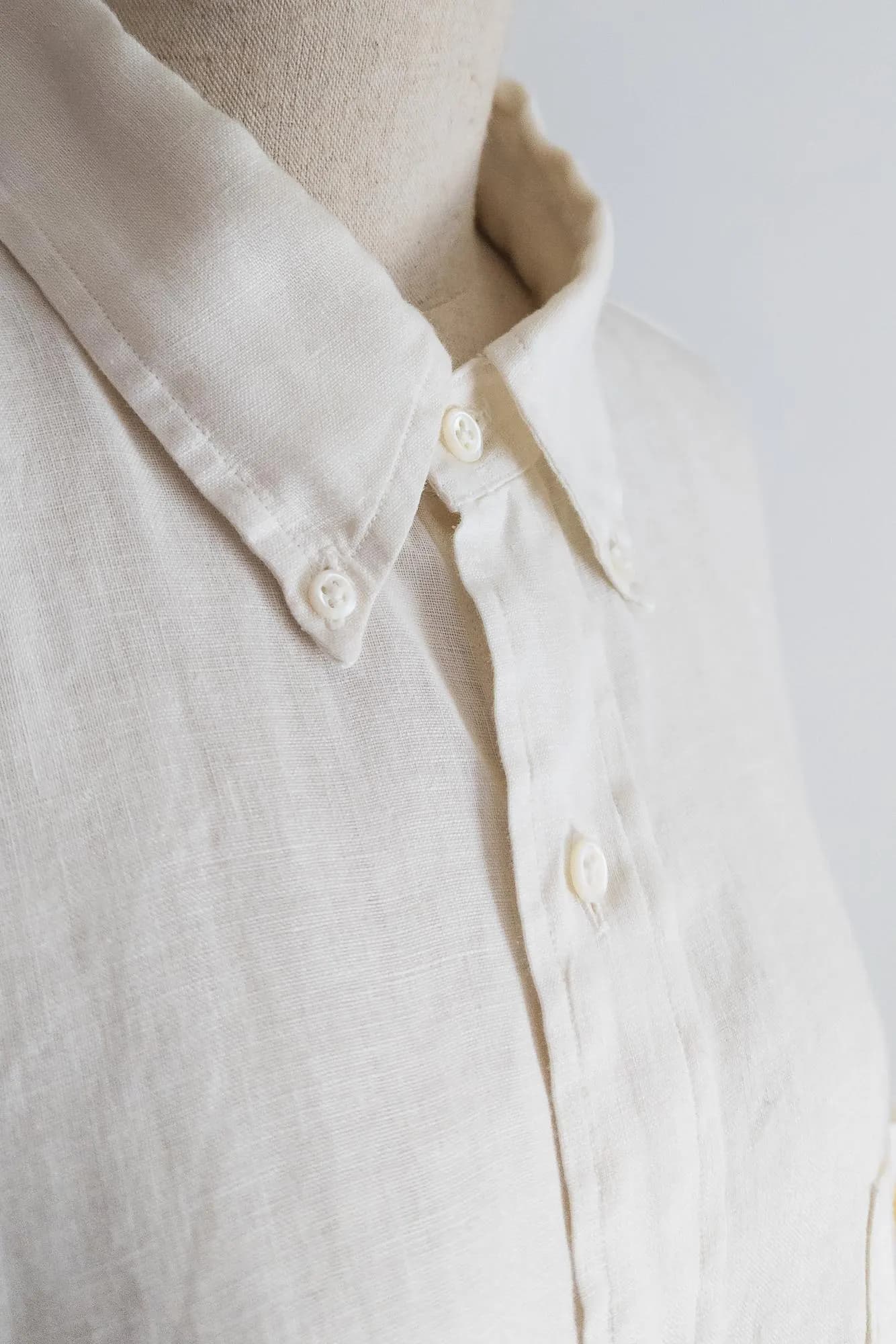 1990s eggwhite linen button up, xl - image 4