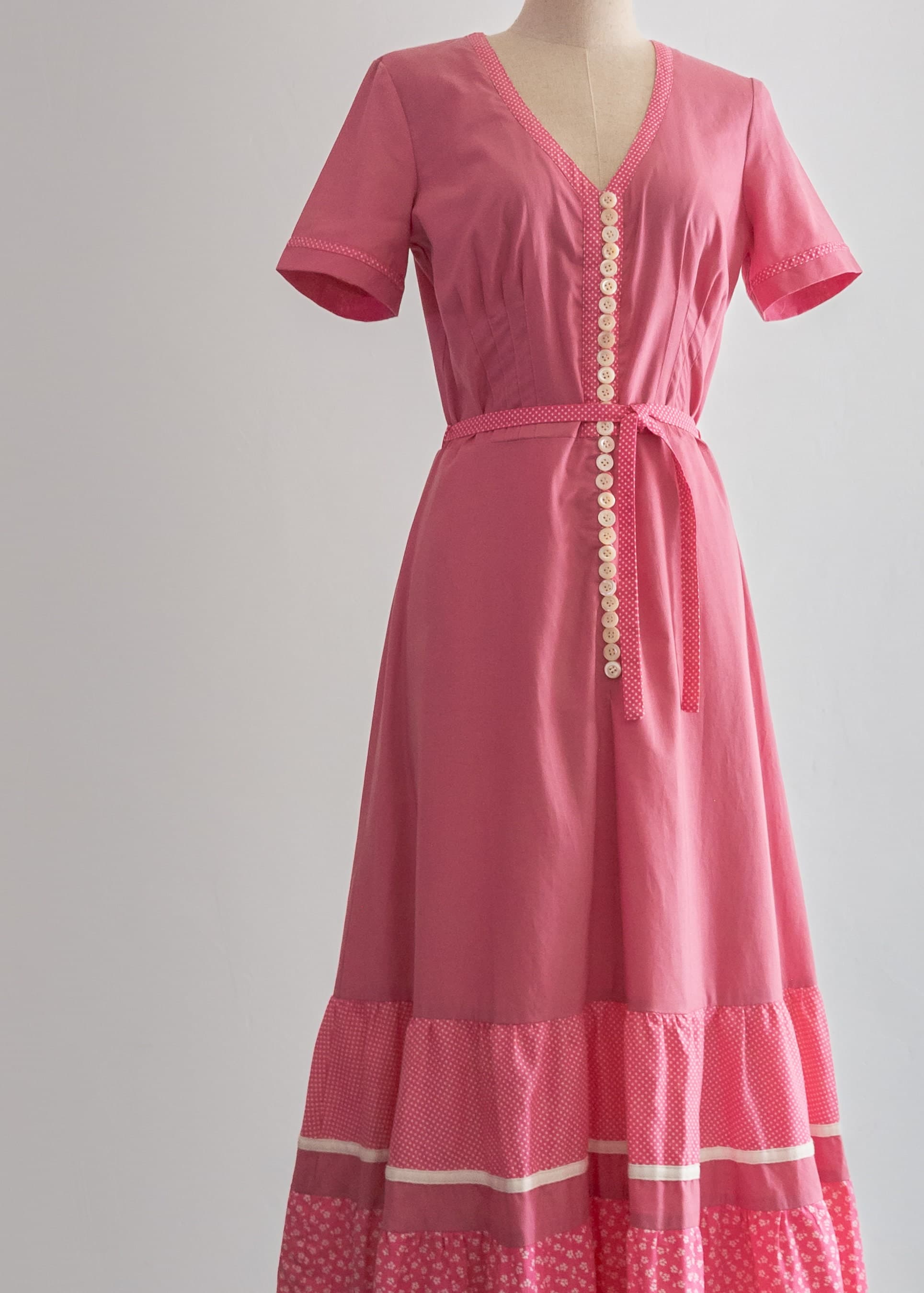 1970s Betty Barclay petticoat dress long tiered a-line shirtwaist dress and maxi skirt,  two-piece set - image 5
