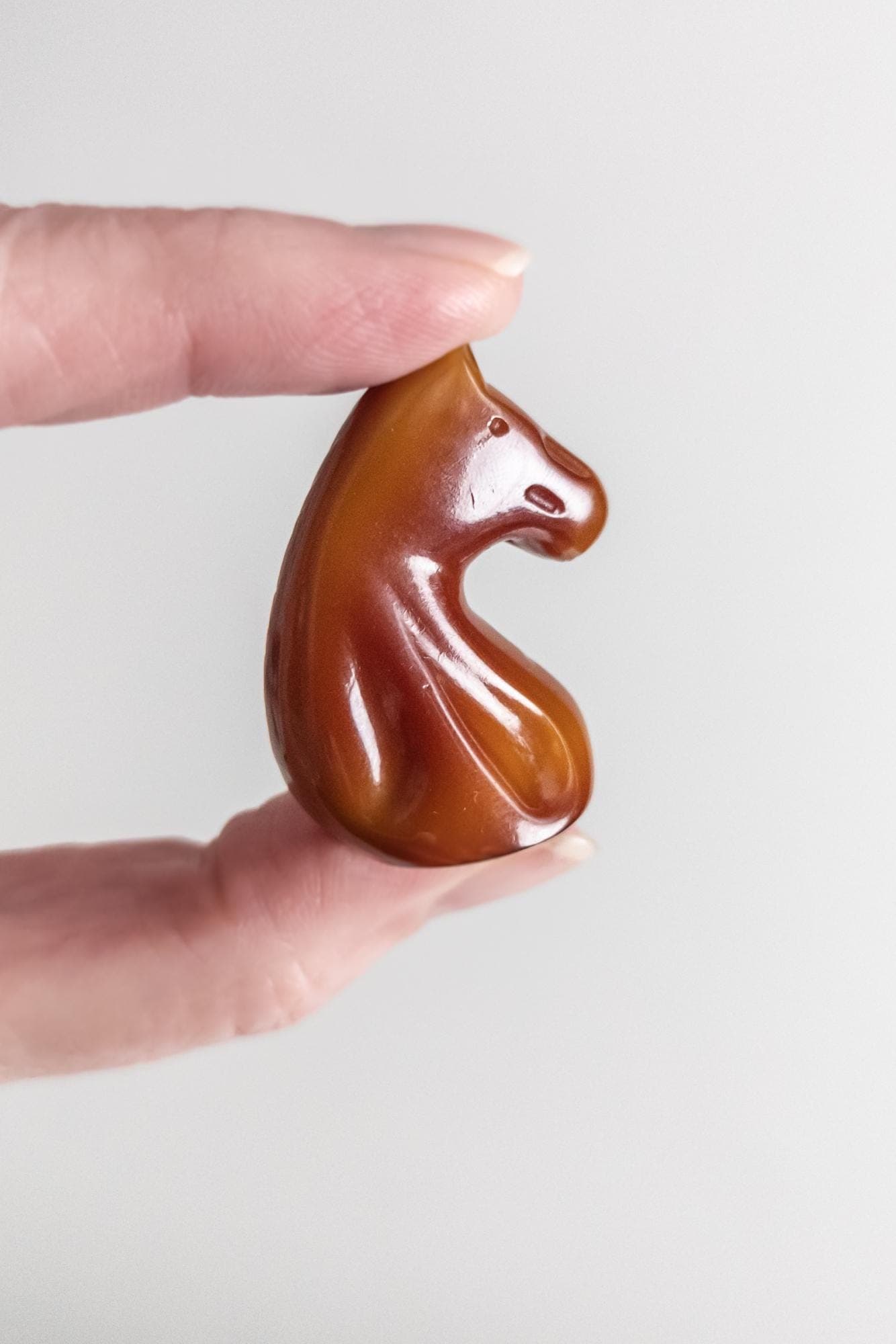 vintage bakelite carved horse pin/brooch – butterscotch - image 3