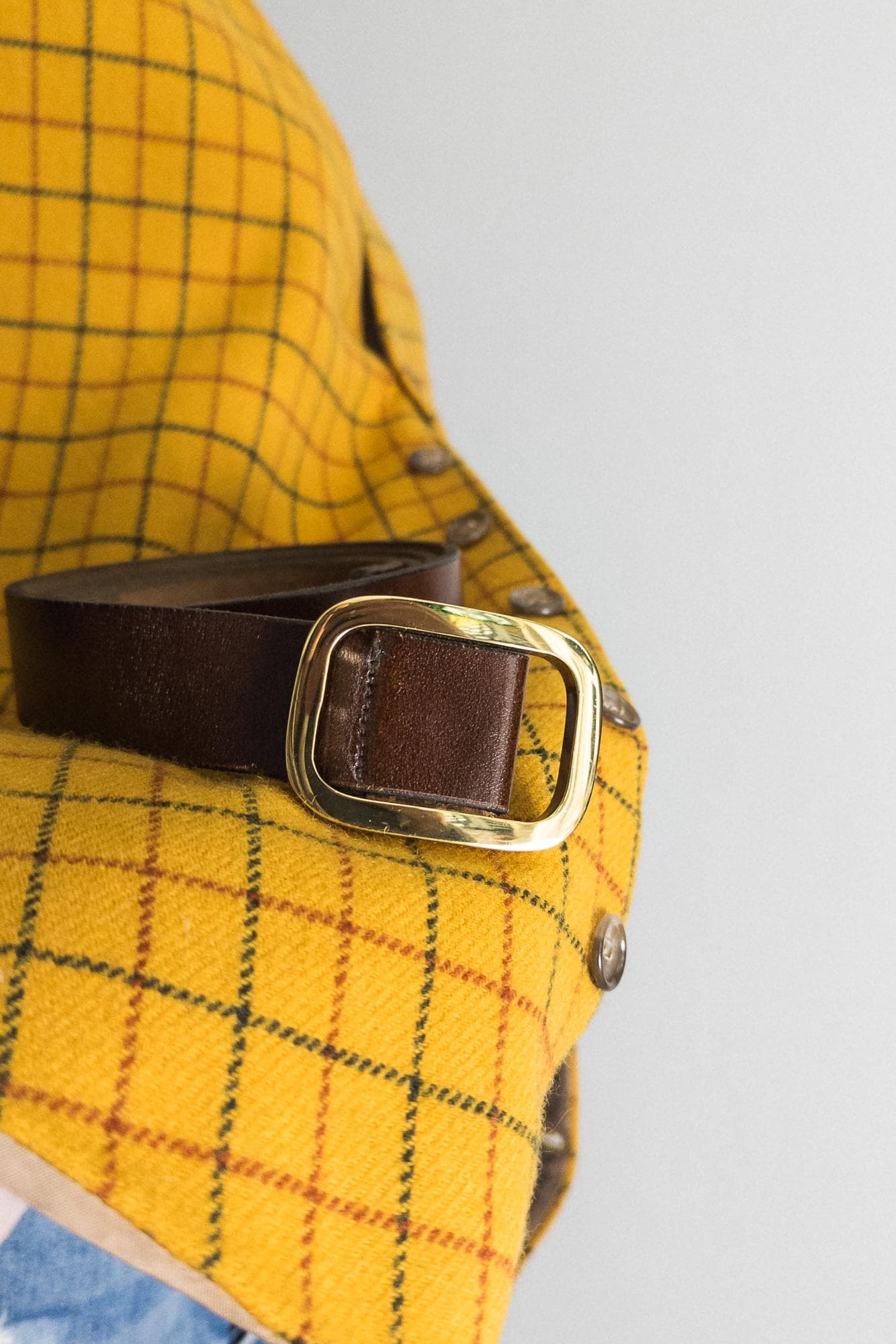no-hole leather slide belt – earth brown - image 3