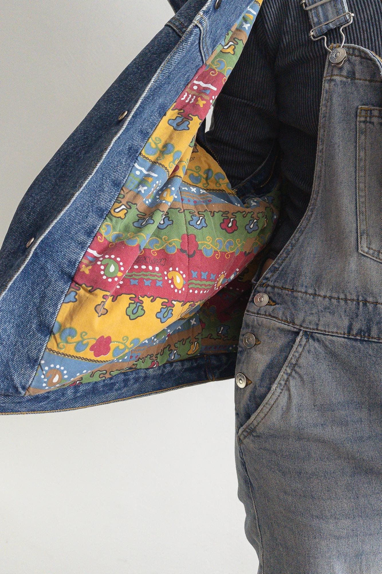 vintage 80s denim padded trucker vest xxl/ oversized - image 3