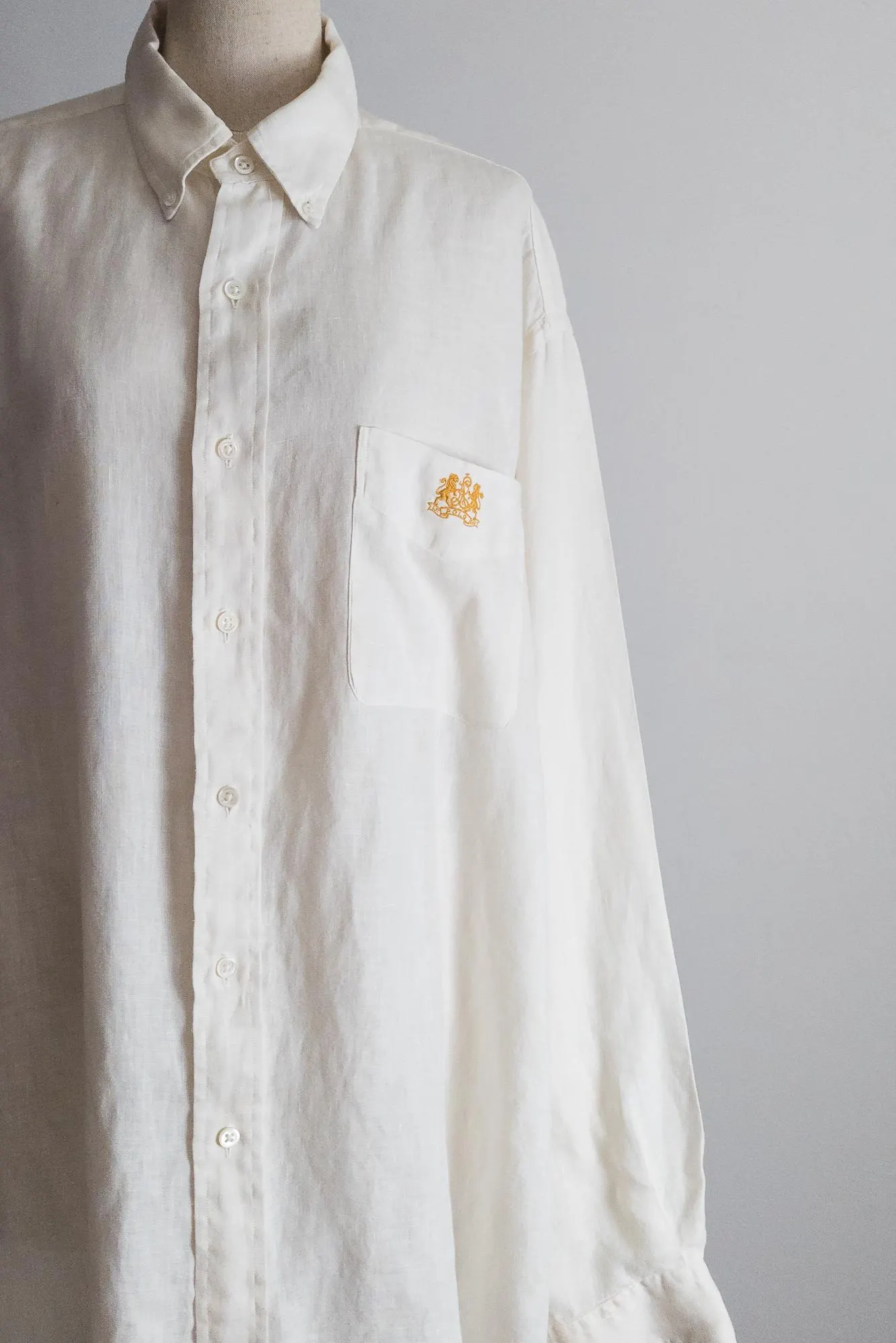 1990s eggwhite linen button up, xl