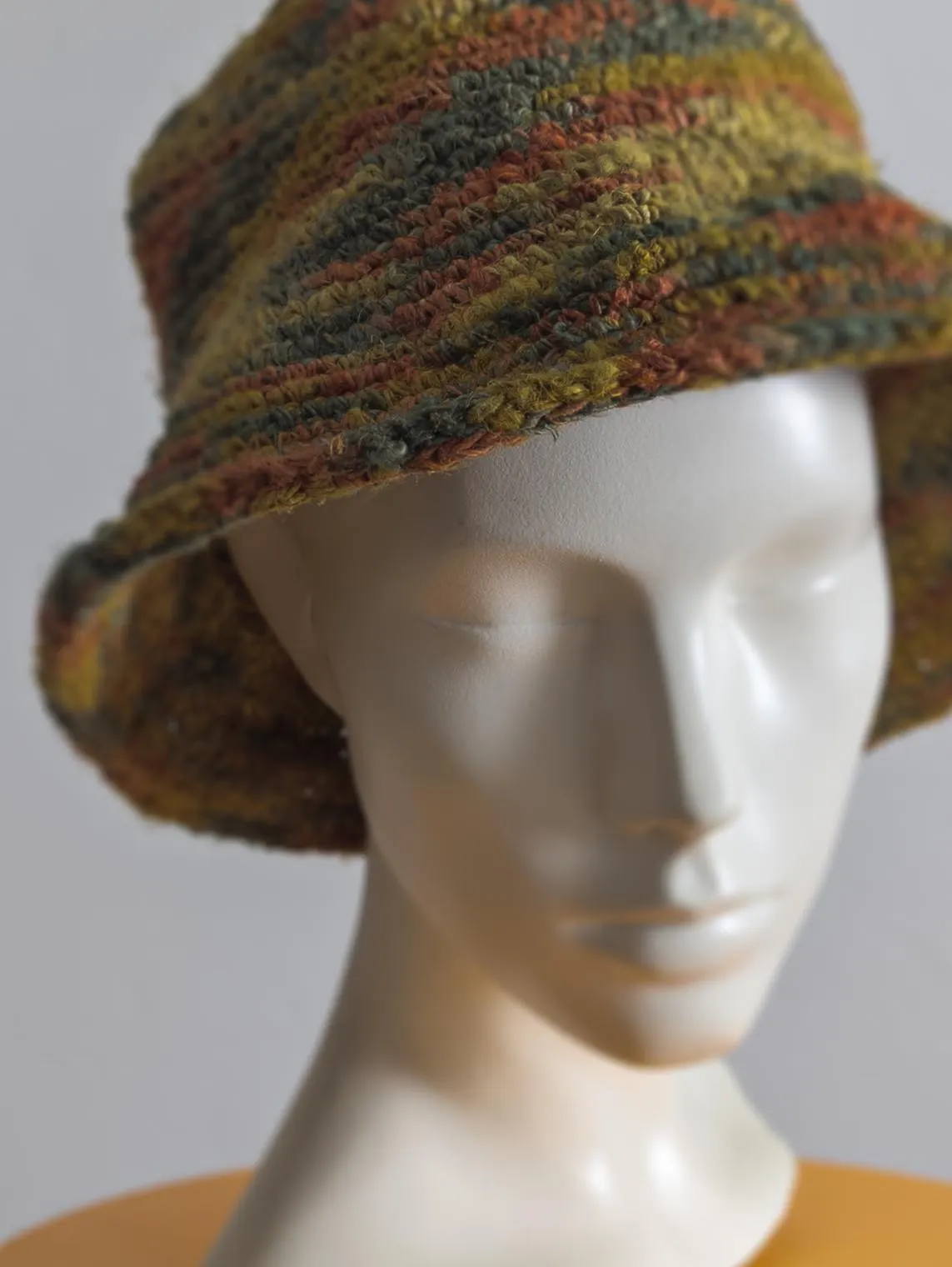 jute bucket hat earth tones olive green moss rust - image 3
