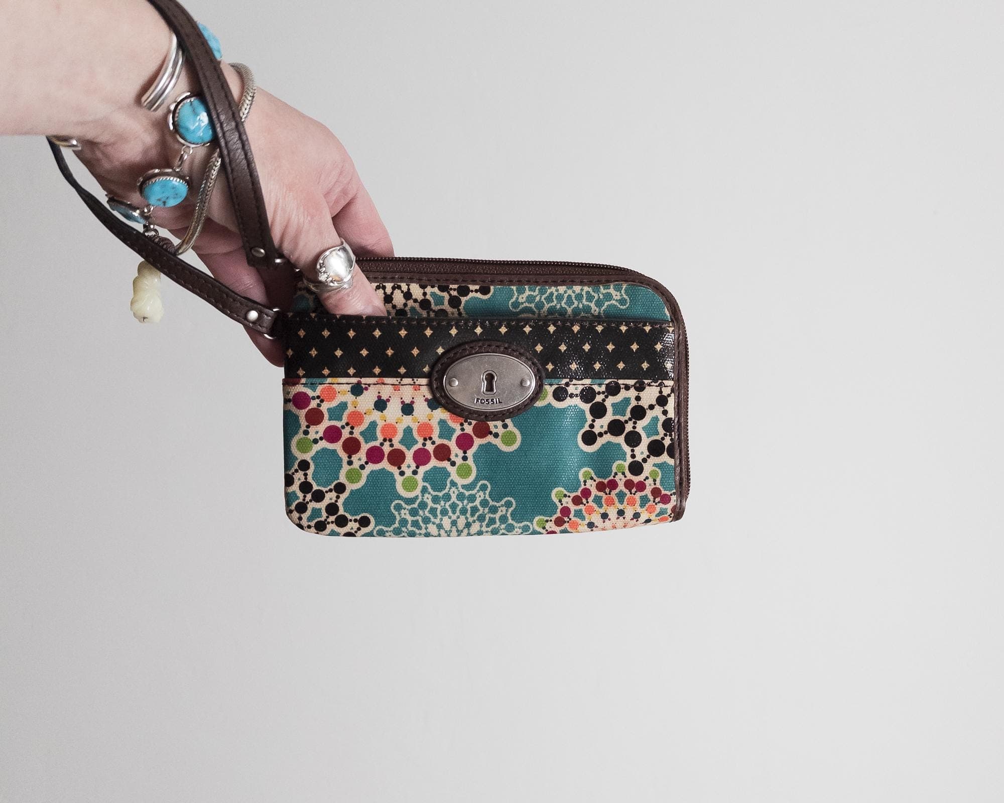 whimsical eclectic wallet wristlet