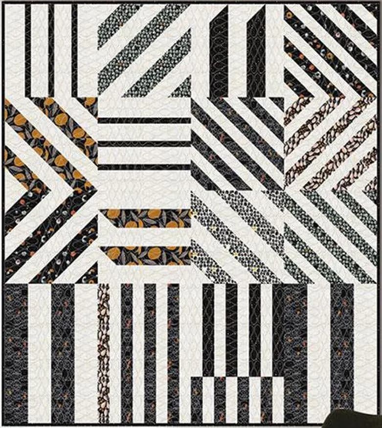 Bold Stripes Quilt Pattern by Brigitte Heitland from Zen Chic - Stylish, Bold, Chic - Makes 65" x 73" Finished Quilt - Pattern ONLY - ZCBTQP