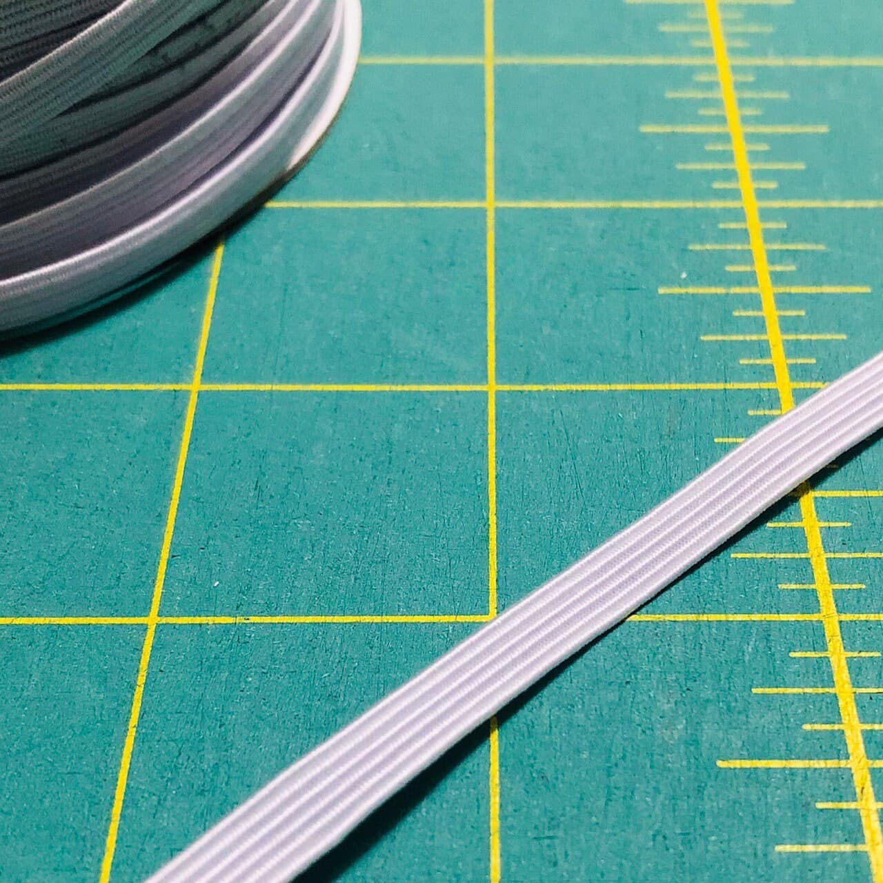 1/4" Flat LIGHT GREY (Natural White) Elastic by The Gypsy Quilter - By the Yard - image 2
