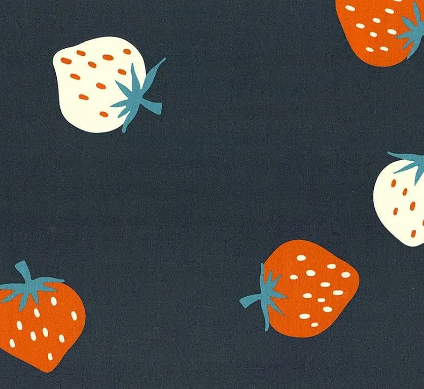 BACKING - 108" Strawberry Wideback by Kimberly Kight - Ruby Star Society - Red and White Berries on Navy - RS308913 - Half Yard Increments