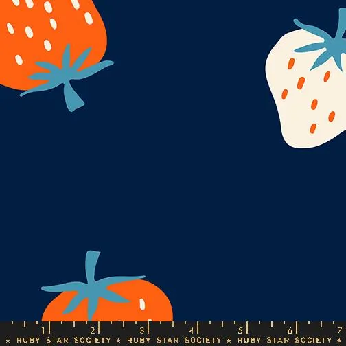 BACKING - 108" Strawberry Wideback by Kimberly Kight - Ruby Star Society - Red and White Berries on Navy - RS308913 - Half Yard Increments - image 5