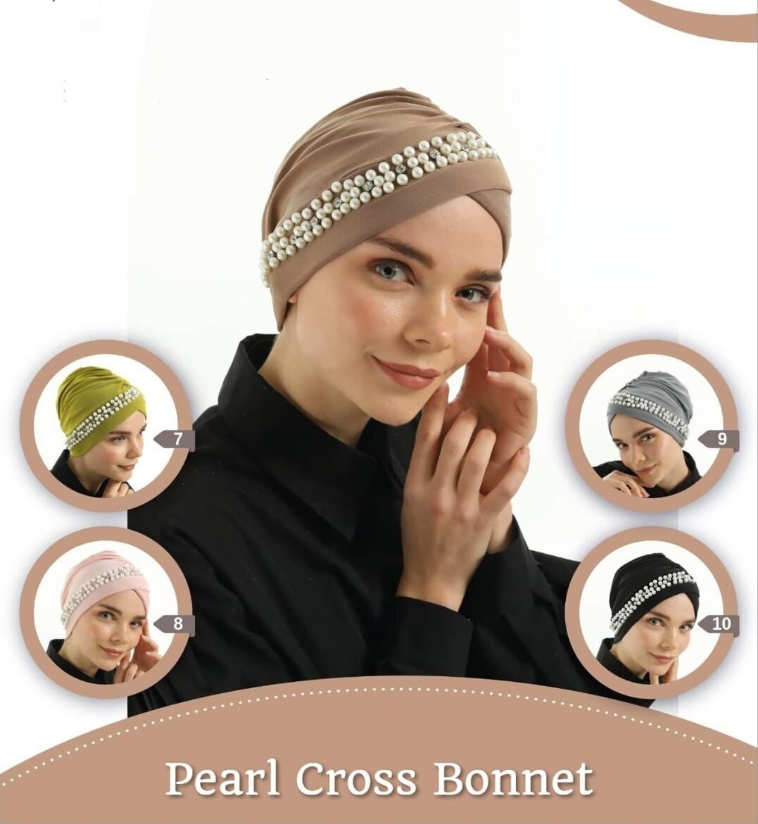 Pearl Turban for Women, Cotton Hijab Undercap, Instant Head Wrap - image 3