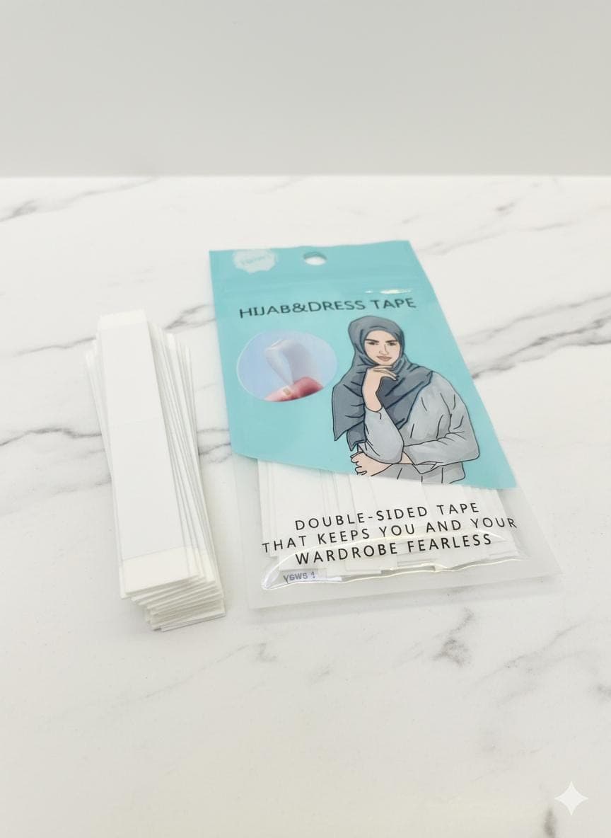 Hijab Scarf Dress Double Sided Tape Transparent
