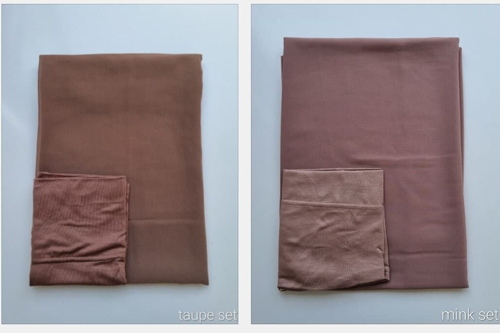 Chiffon Hijab & Tube Bonnet Matching Set - image 3