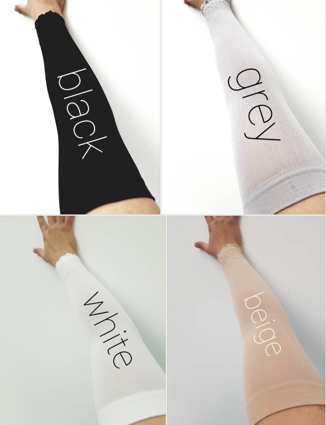 Nylon Arm Sleeve Extensions with Lace Trim - image 3