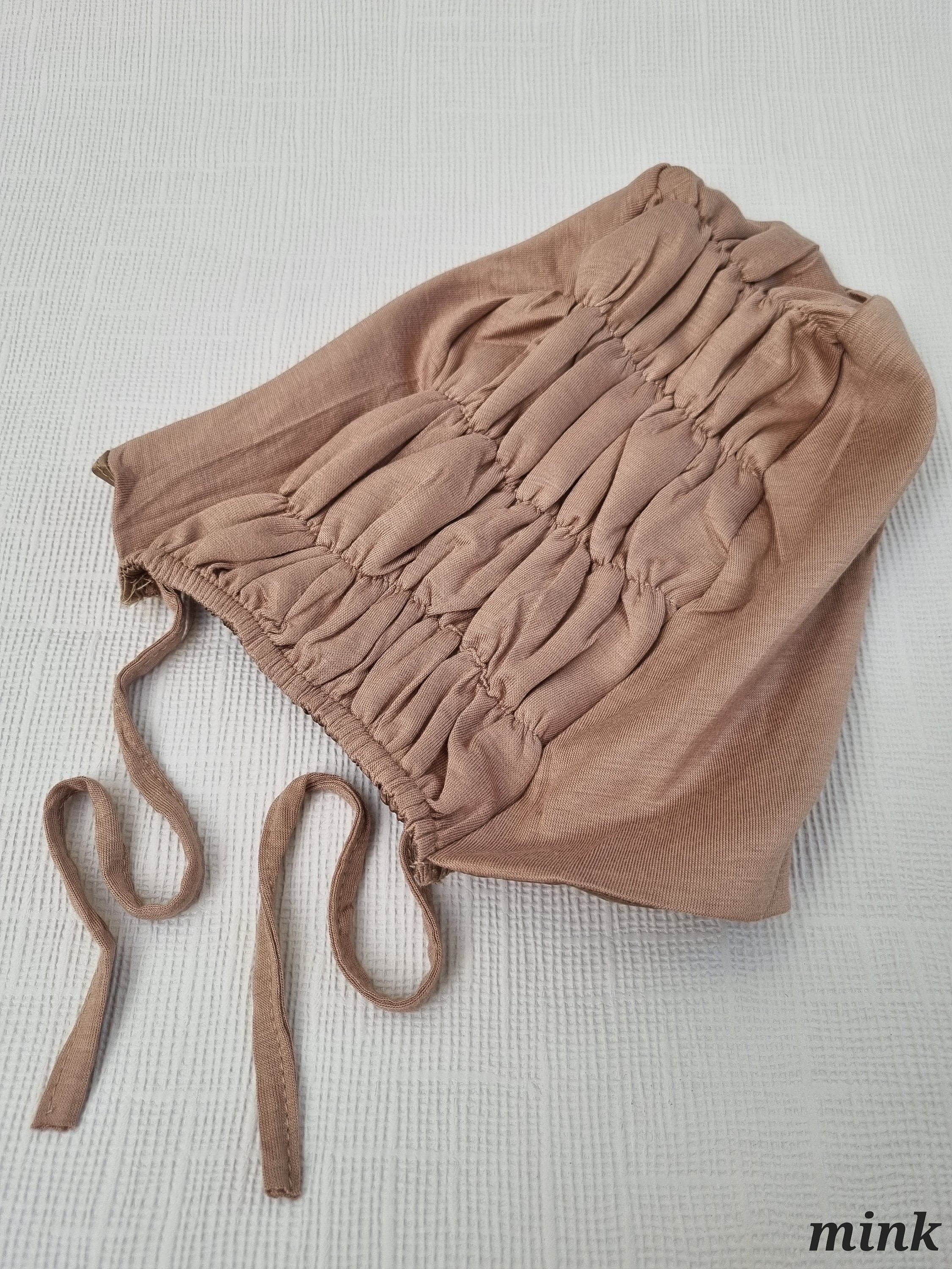Satin Lined Hijab Underscarf, Tie Back Bonnet, Hair Frizz Control