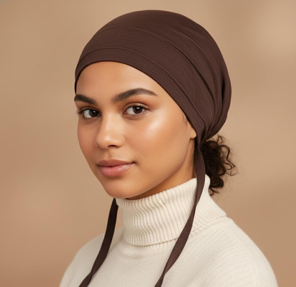 Modal Hijab Cap: Soft Stretch Tieback Bonnet, Underscarf
