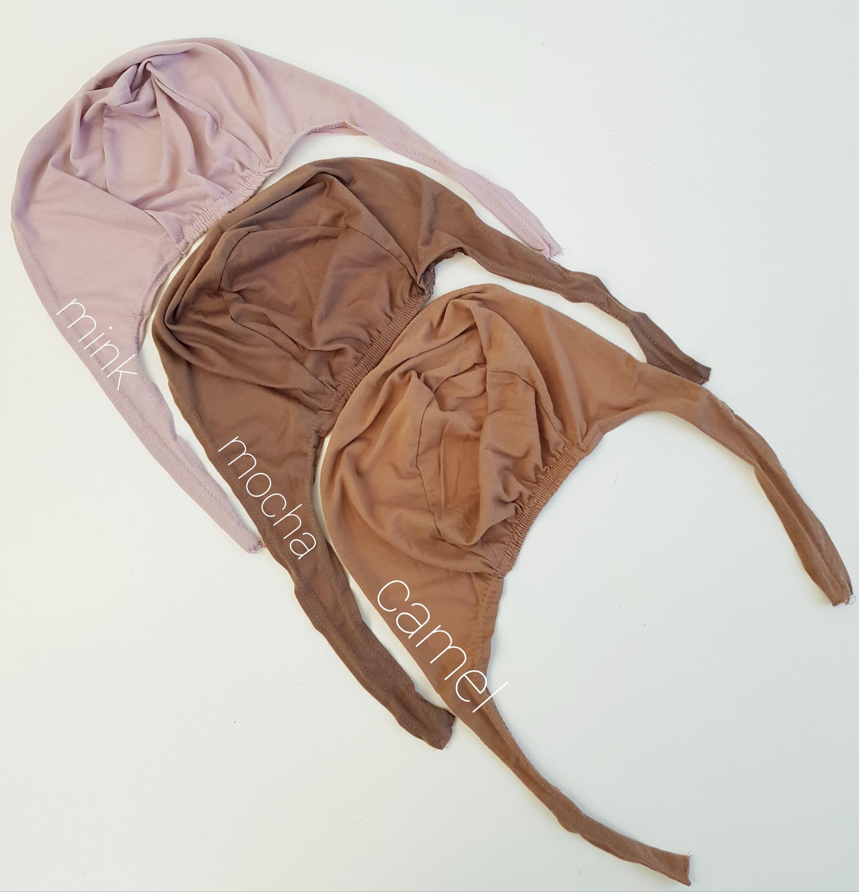TIE BACK BONNET Cap Premium Hijab Scarf Chemo Underscarf Excellent for Gripping - image 3