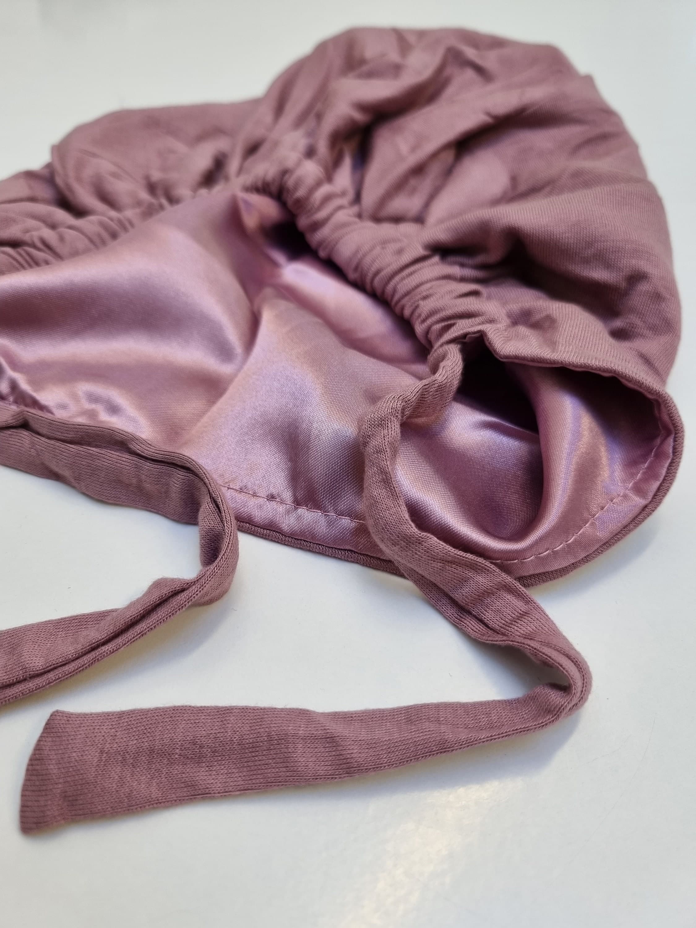 Satin Lined Tie Back Bonnet, Hijab Underscarf, Chemo Cap - image 3