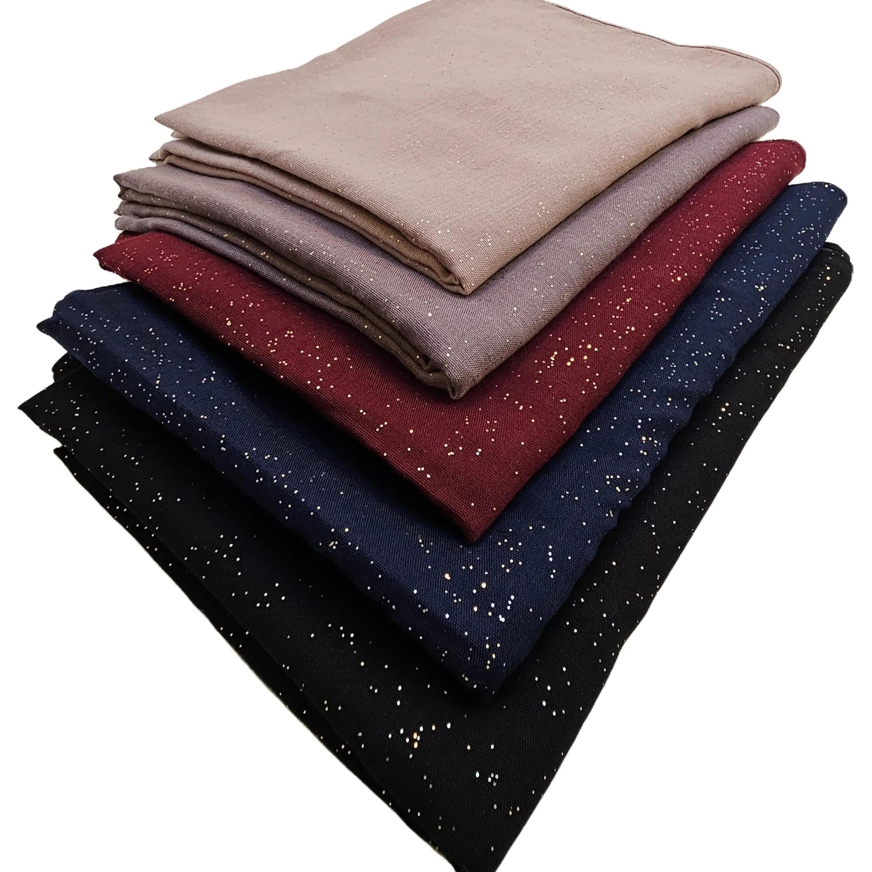 Plain Glitter Hijab Premium Viscose 180cm x 90cm Scarf Sarong Wrap Stole