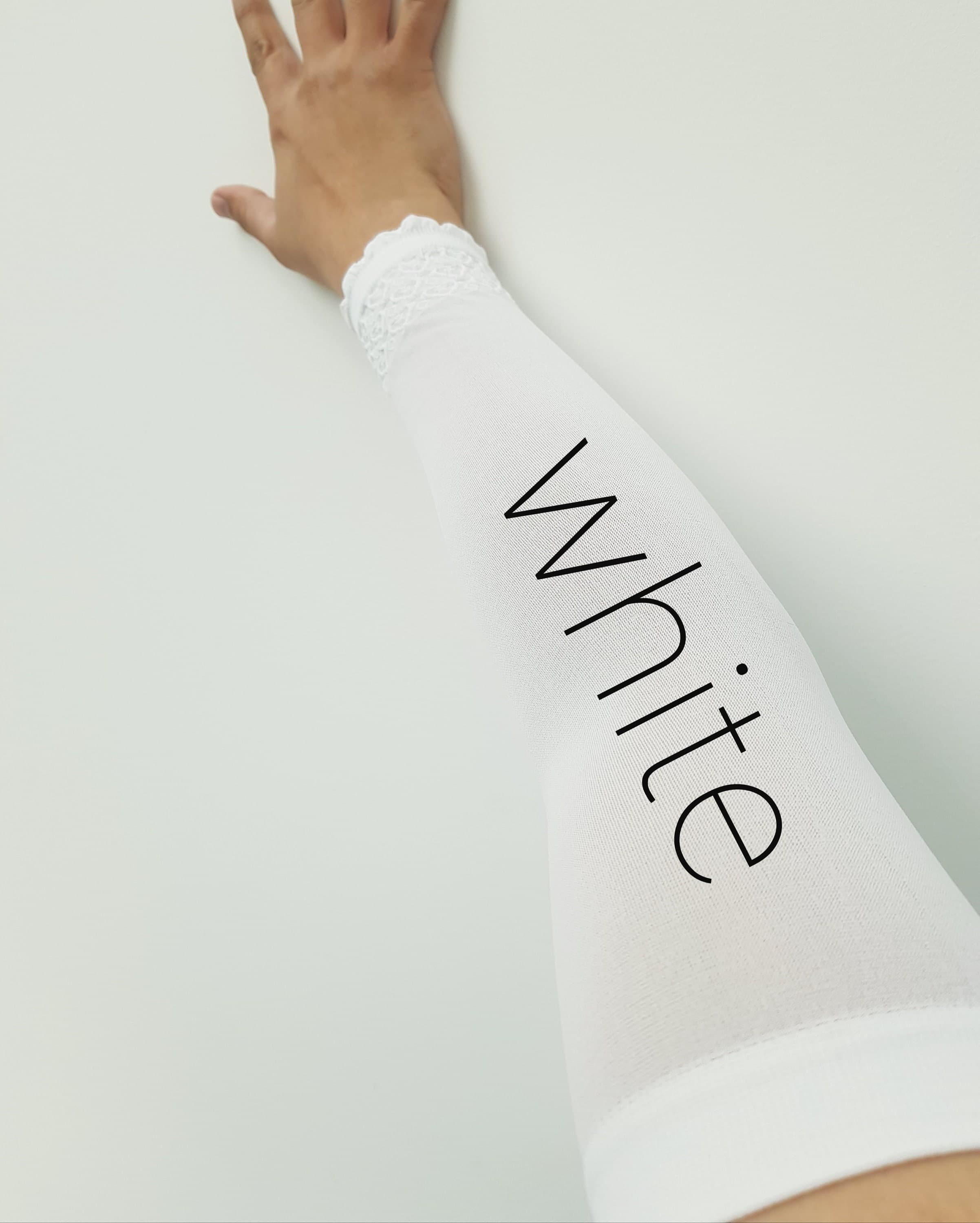 Nylon Arm Sleeve Extensions with Lace Trim - image 5