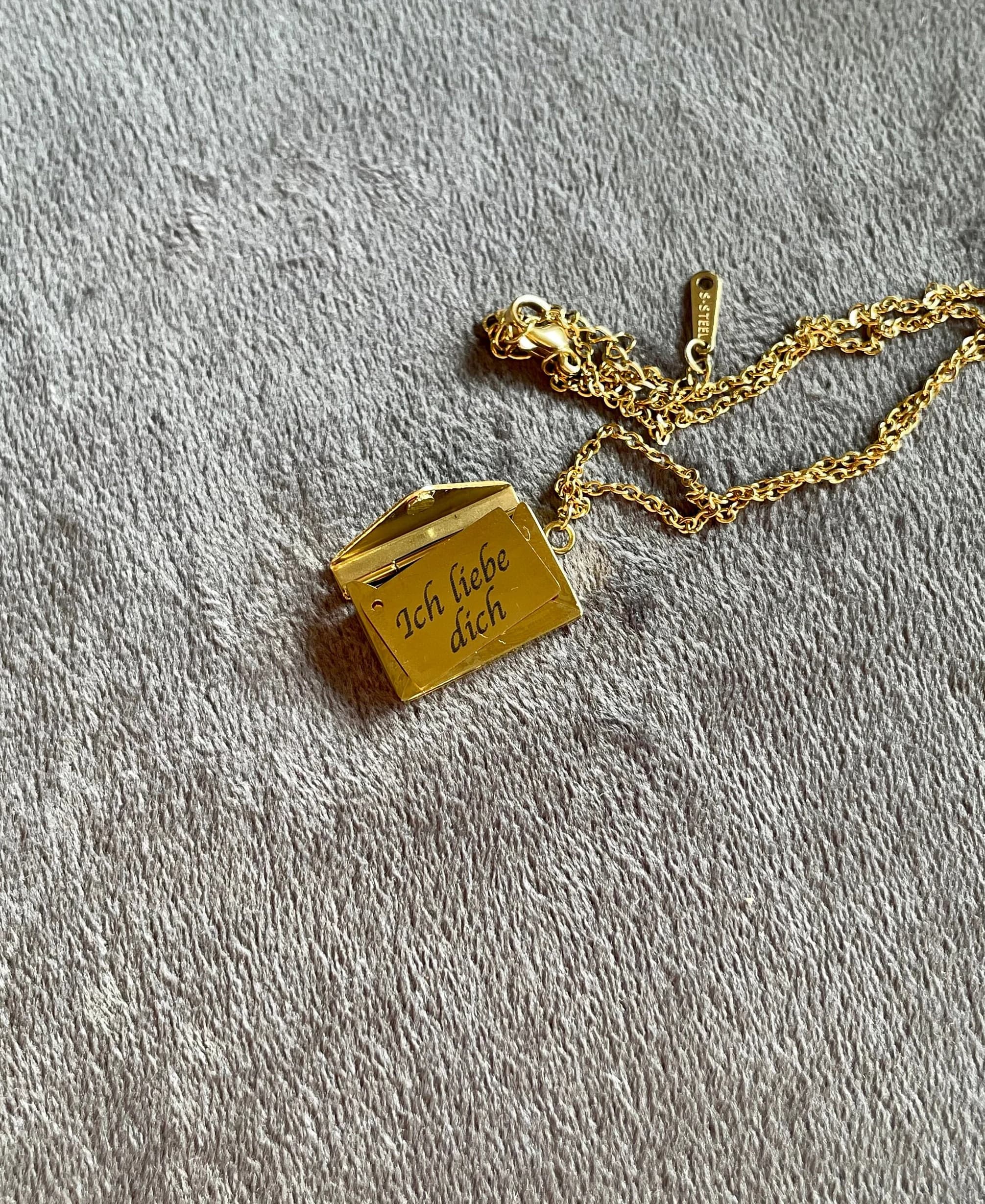 Personalisierte Kette - Briefumschlag - individuelle Gravur - geheime Botschaft - Halskette Geschenk für Freundin  Mutter Weohnachtsgeschenk - image 5