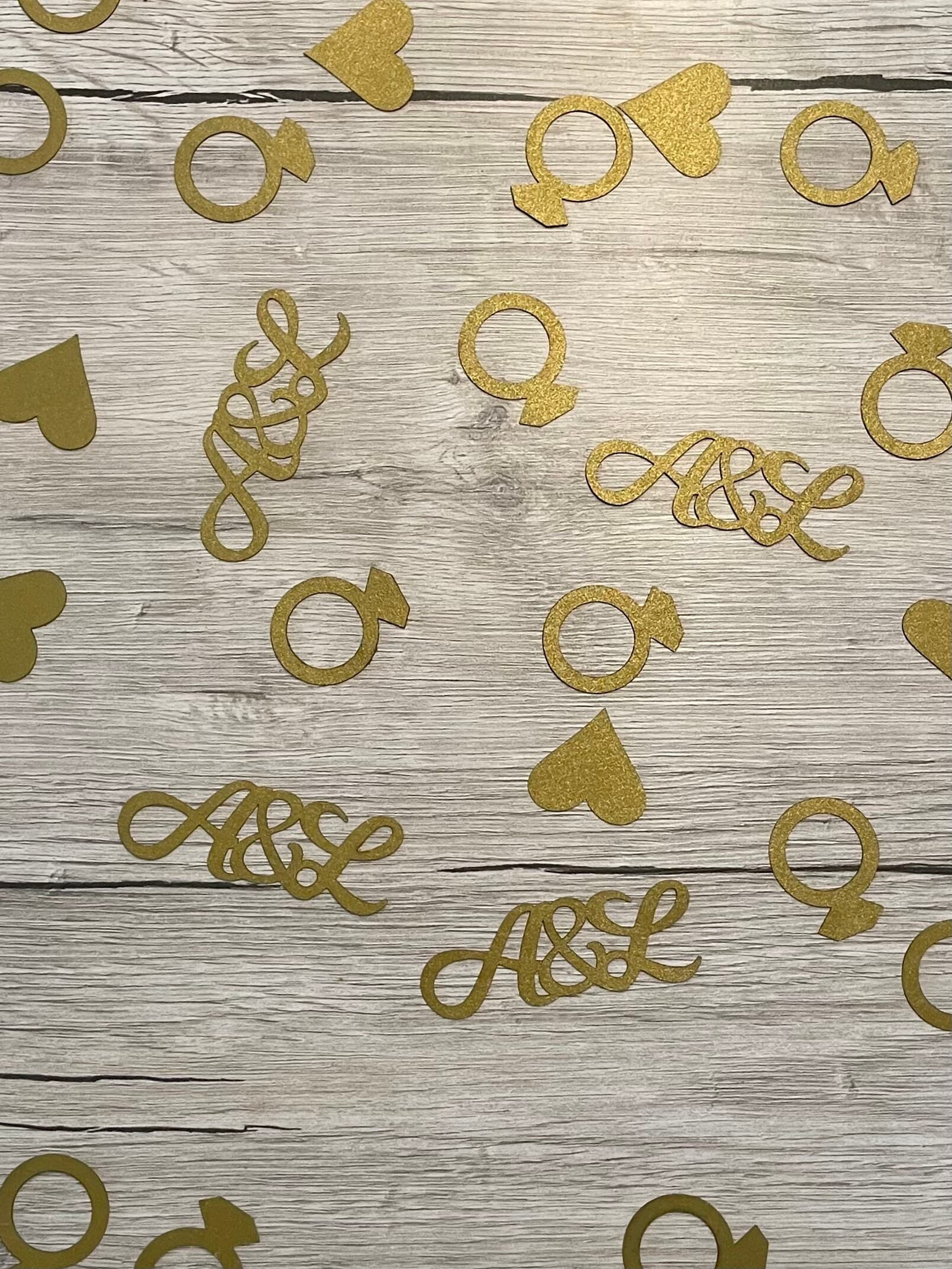 Personalisierte Tischdeko Konfetti zur Hochzeit Hochzeitsdeko Streudeko gold - image 5