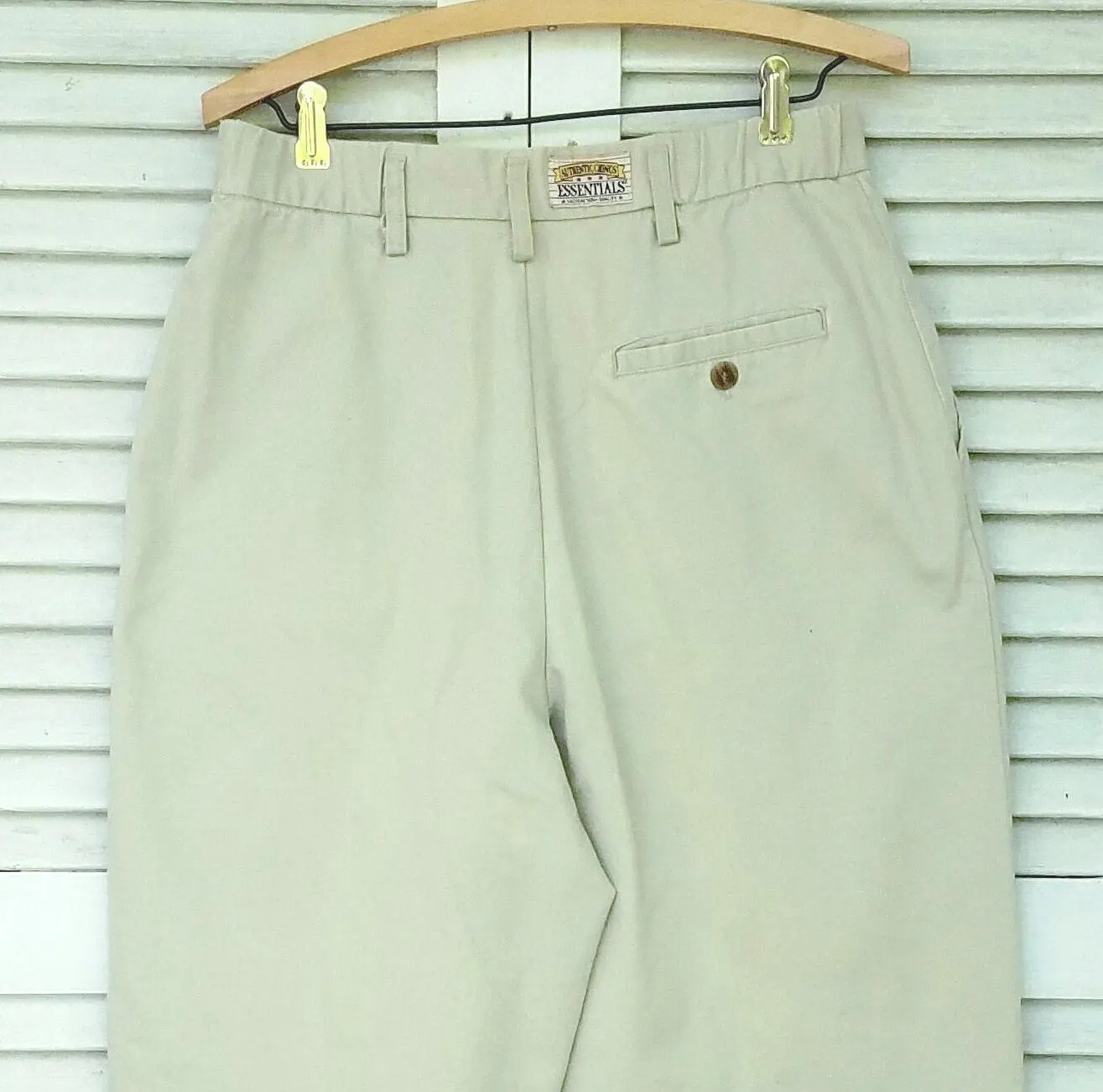 NOS High Waist Chinos 100% Cotton Wide Leg Trousers Size 12 - image 5