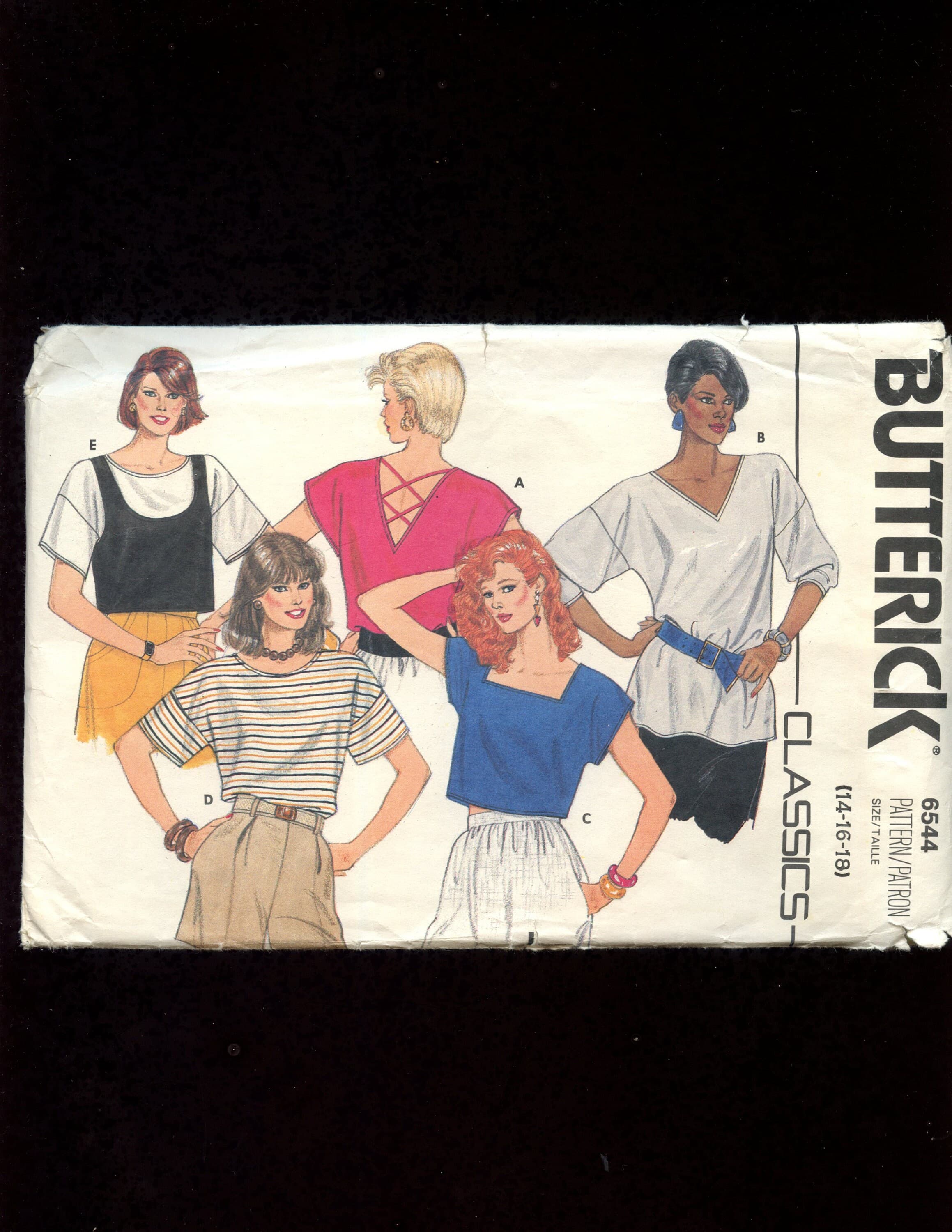Pullover Top /Crisscross Top/Butterick Classics Pattern 6544/Sizes 14-16-18