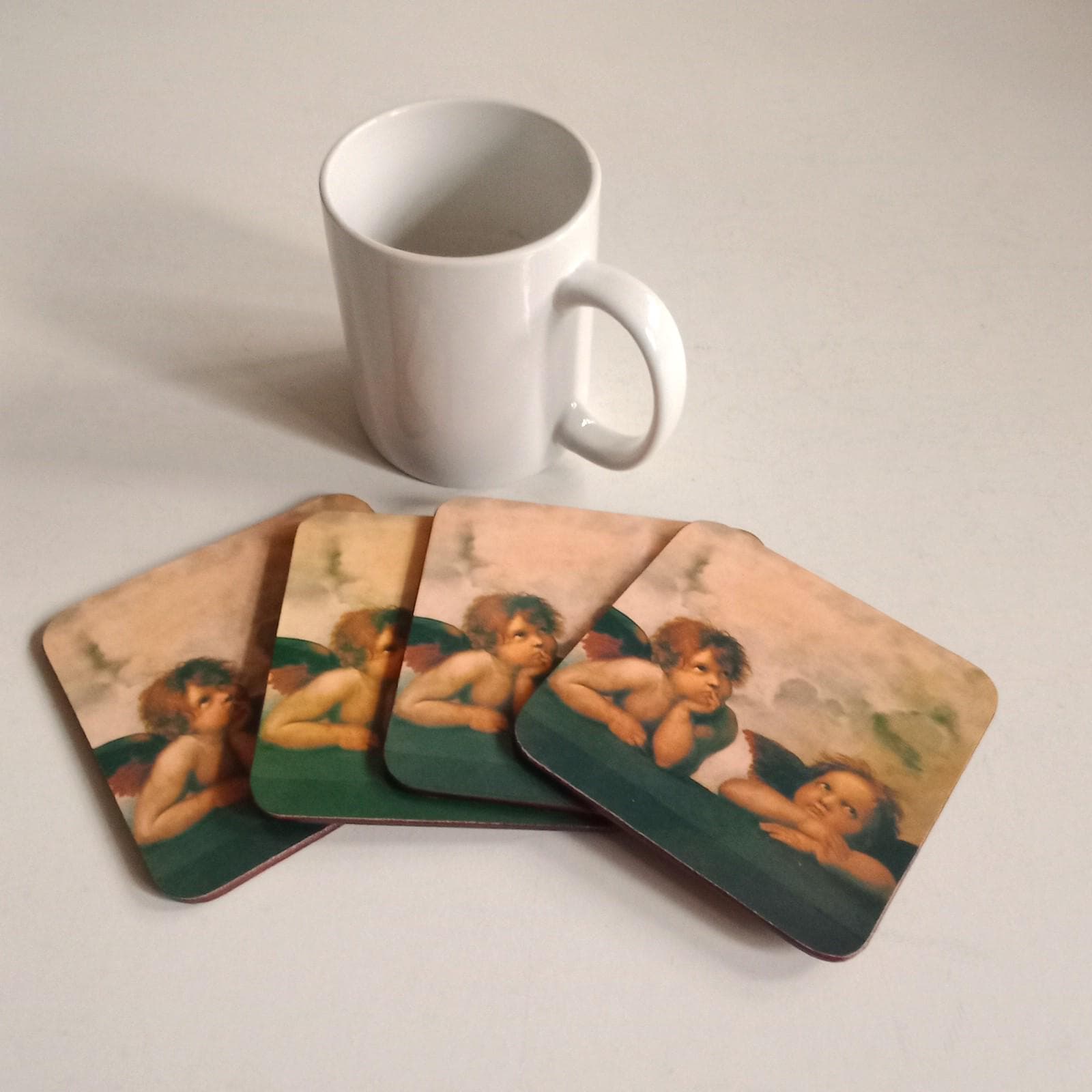 Vintage Angel Coasters/Rafaello Putti Renaissance Art Coasters/ Set of 4/ New in Box