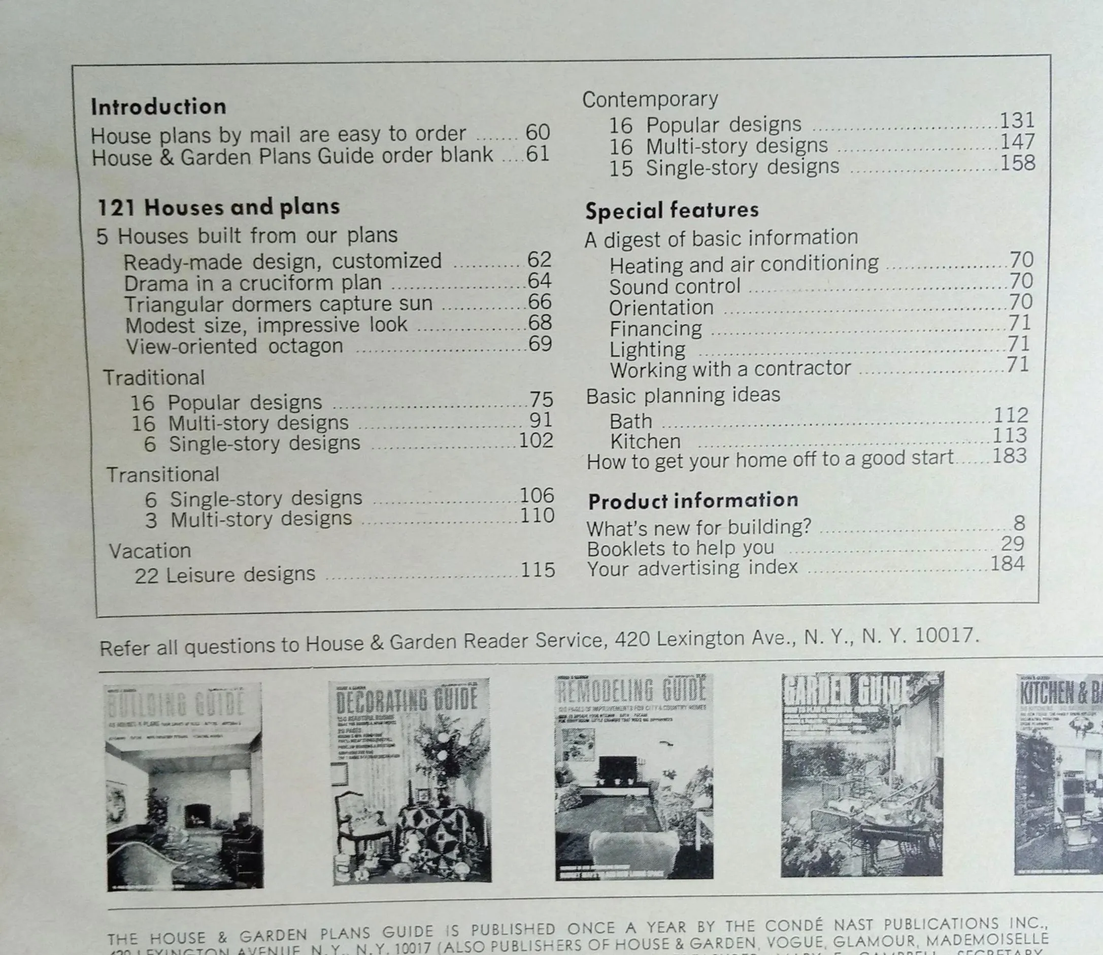 1972 Plans Guide 121 Houses House & Garden - image 4