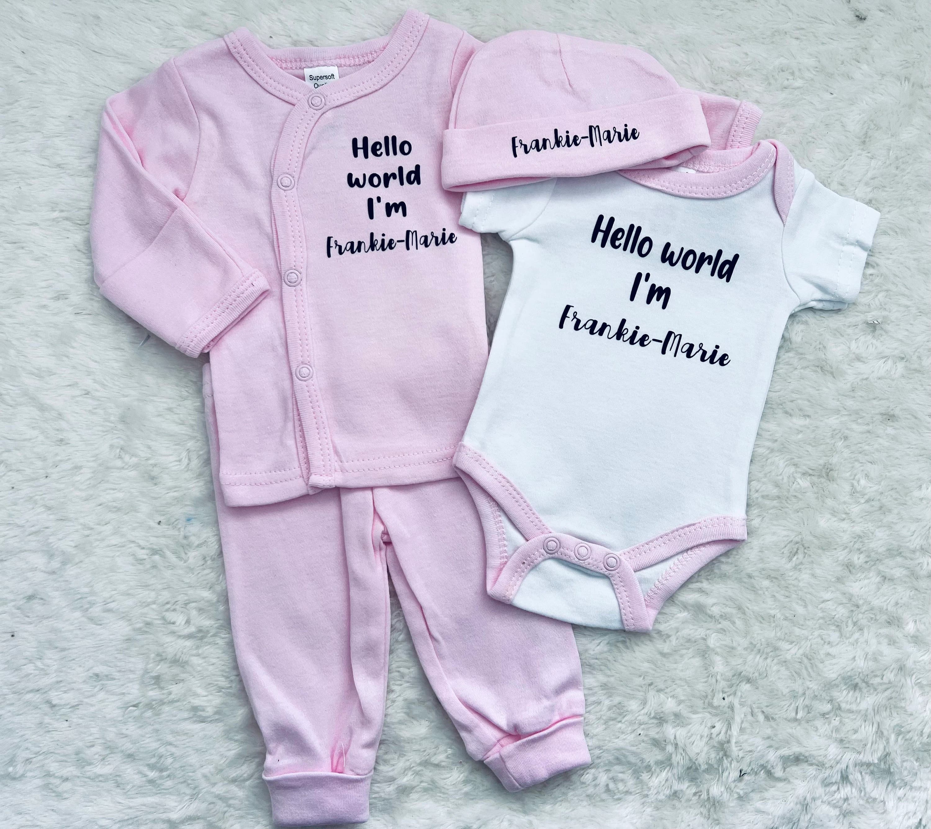 Premature Baby Gift | Personalised Premature Baby Clothes | Hello World I’m | Tiny Baby Gift | NICU Baby Clothing | Small Baby Gift