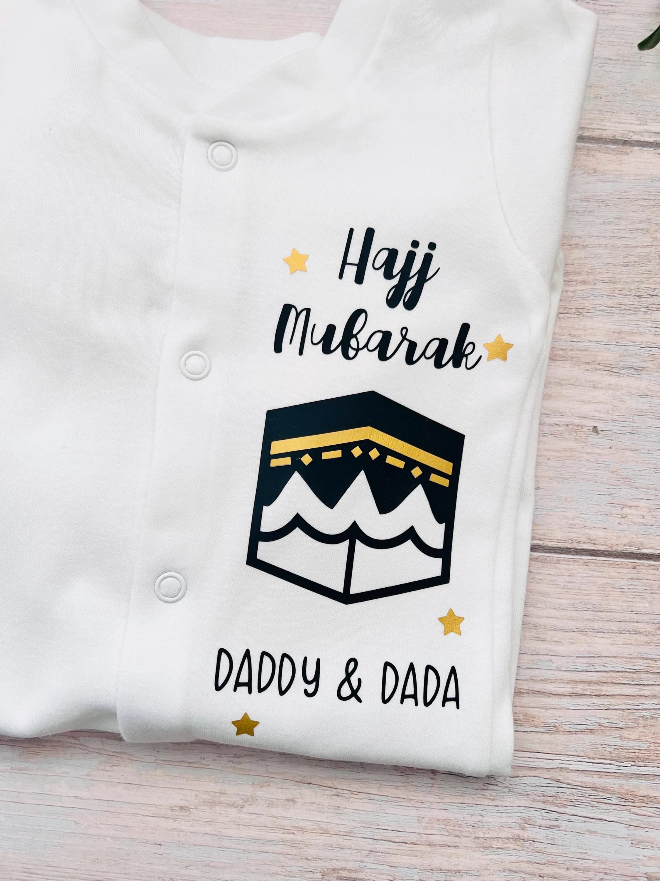 Umrah Mubarak Baby Grow | Personalised Hajj And Umrah Gifts | Islamic Baby Gifts | Hajj Mubarak Gifts From Baby | Hajj Gift | Phupho Chachu - image 3