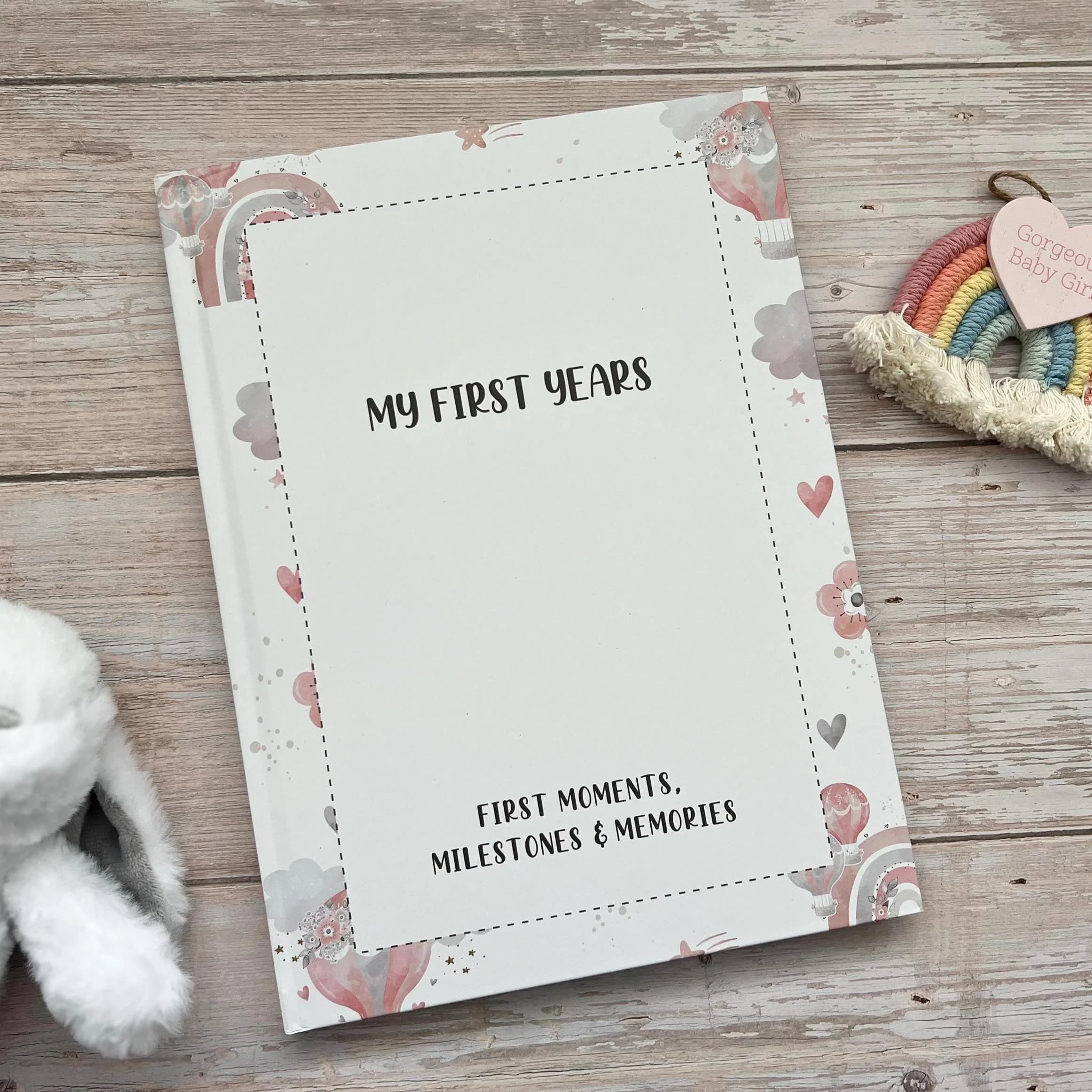 Baby Record Book | Bump To Baby Album In Pink | Personalised 1st Years Memory Book | New Baby Girl Gift | Bump To Birthday Book | New Baby