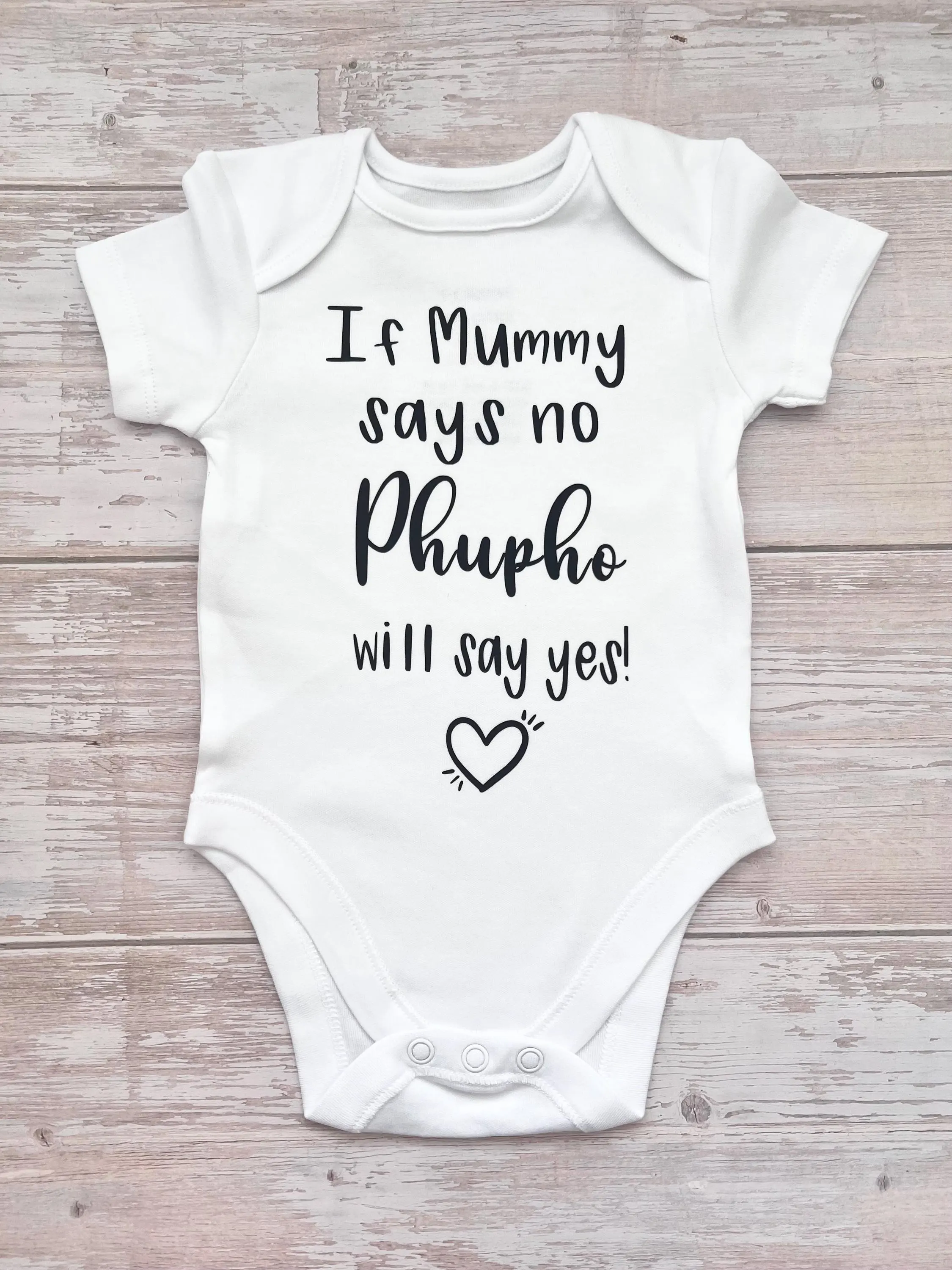 New Baby Gift | If Mummy Says No Khala Will Say Yes Onesie | New Grandchild | Personalised Baby Vest | New Phupho Fufu Nani Masi Onesie - image 4