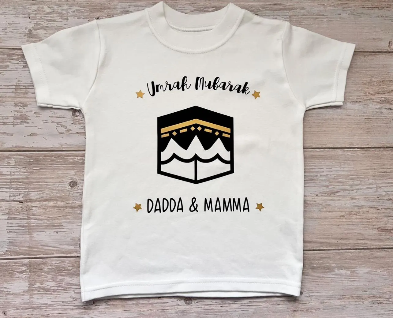 Umrah Mubarak Baby T Shirt | Personalised Hajj And Umrah Gifts | Islamic Baby Gifts | Hajj Mubarak Gifts From Baby | Congrats Hajj Gift |