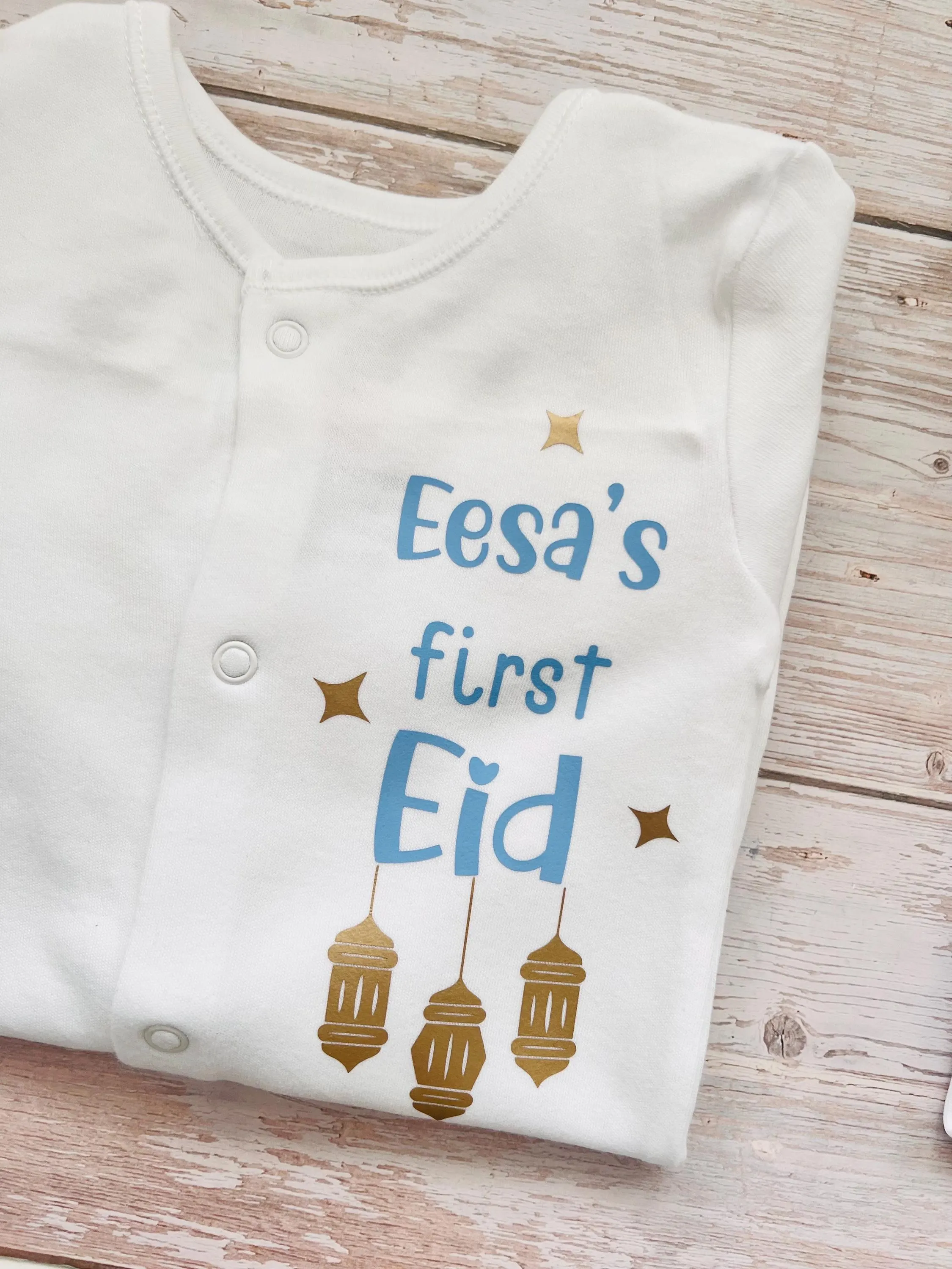 Personalised Baby’s First Eid Sleepsuit | Islamic Baby Gifts | Eid Gifts For Baby | New Baby Gift | My First Eid 2026 | Muslim Baby Gifts