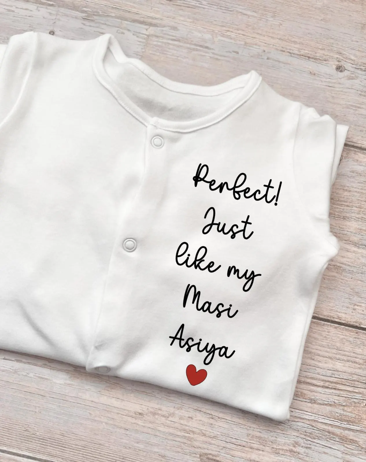 Perfect! Just Like My Khala Baby Grow | Personalised Gift For New Nephew Niece | Desi Baby Clothes | Muslim Baby Gift | Phupo Masi To Be - image 5
