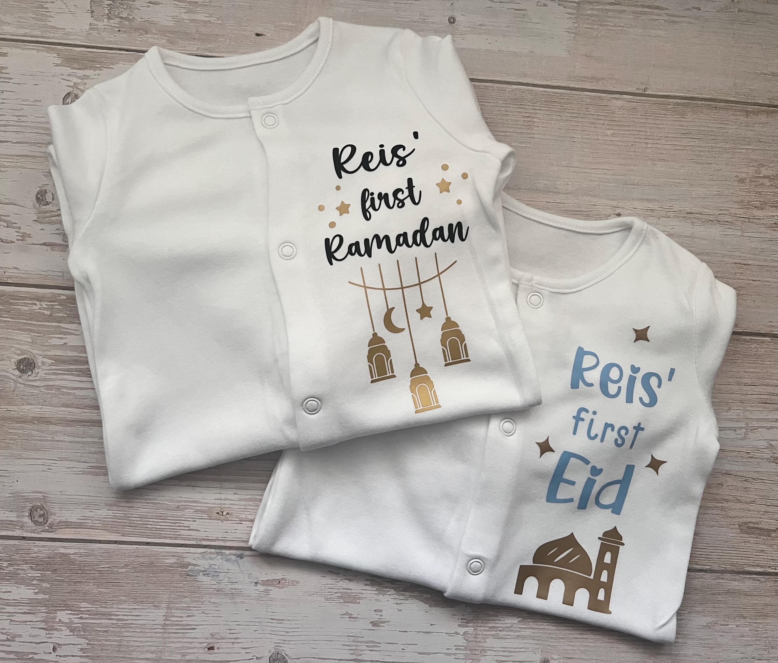 First Ramadan Sleepsuit | First Eid Baby Grows | Personalised Islamic Baby Gifts | Eid Baby Clothes | My First Ramadan Eid Muslim Baby Grows - image 3